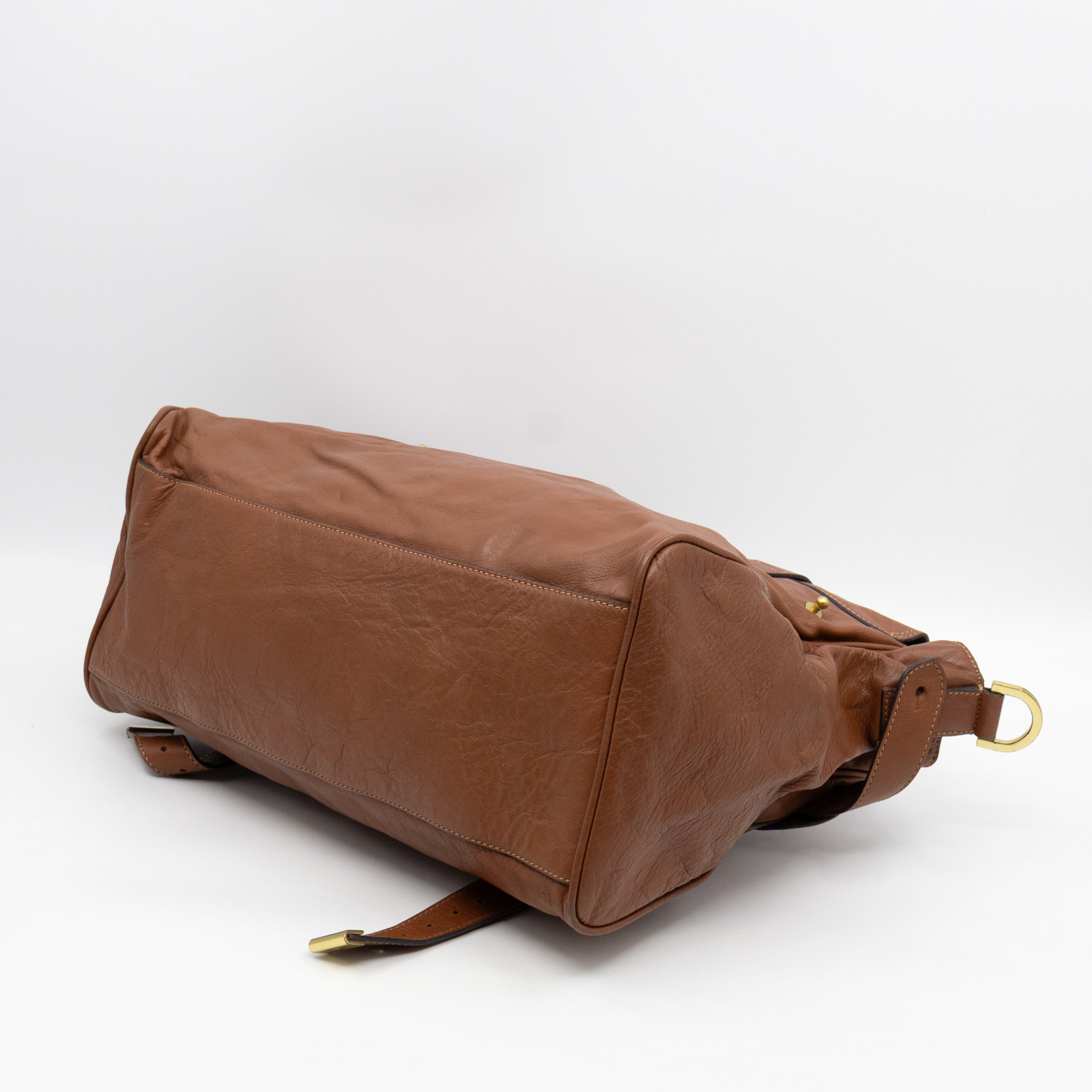 Oversized Alexa Brown Leather