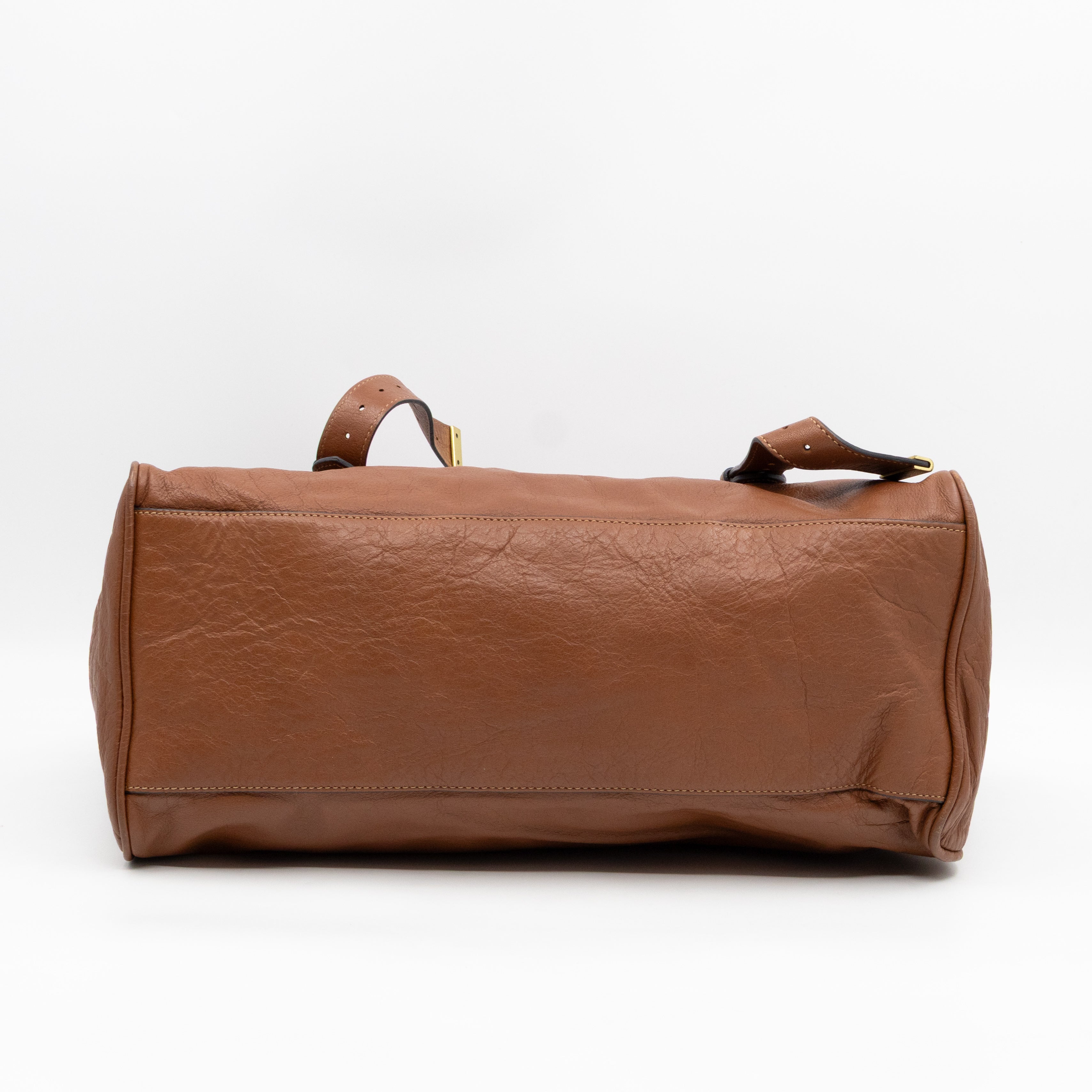 Oversized Alexa Brown Leather