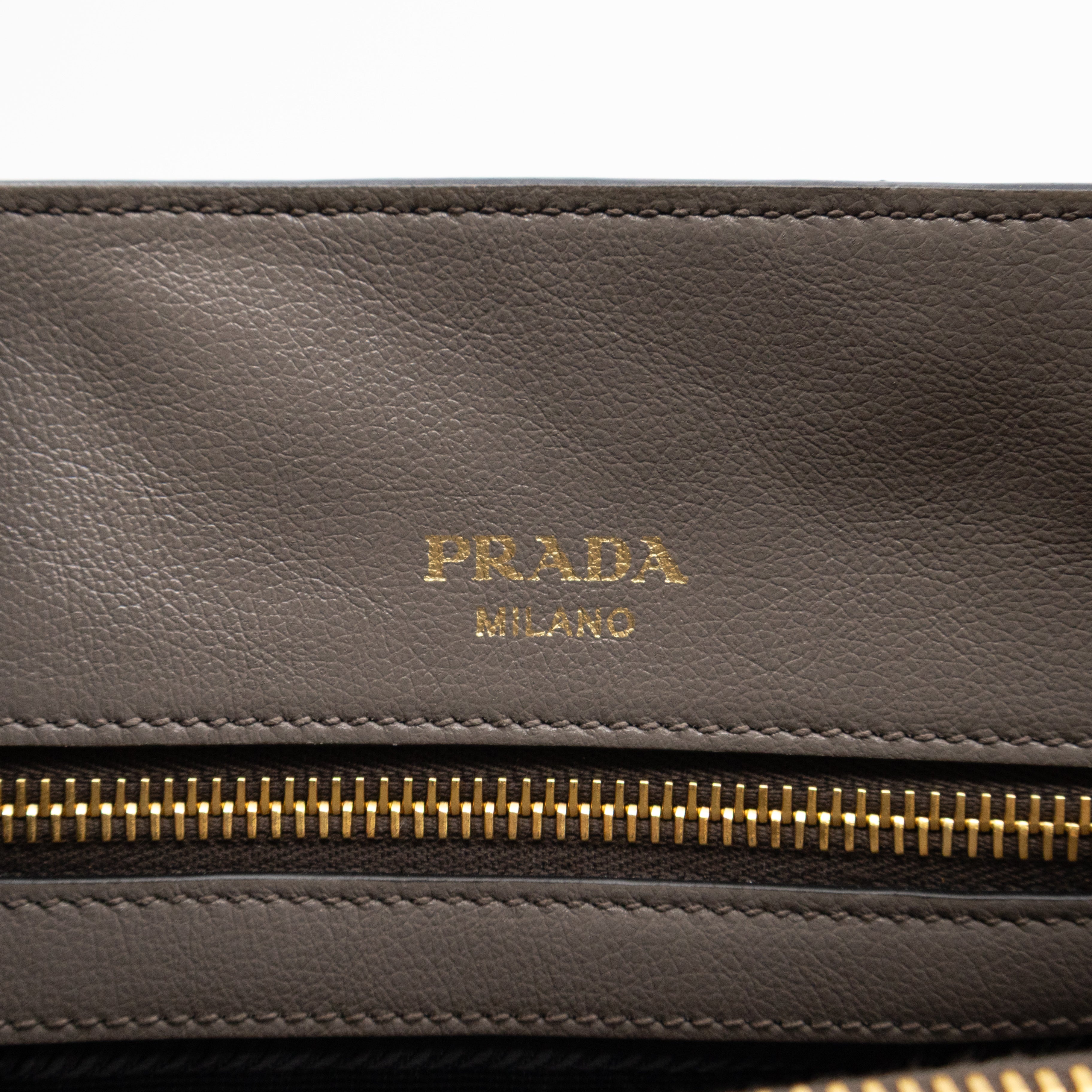 Canapa Tote Bag Logo Embossed Grey Leather