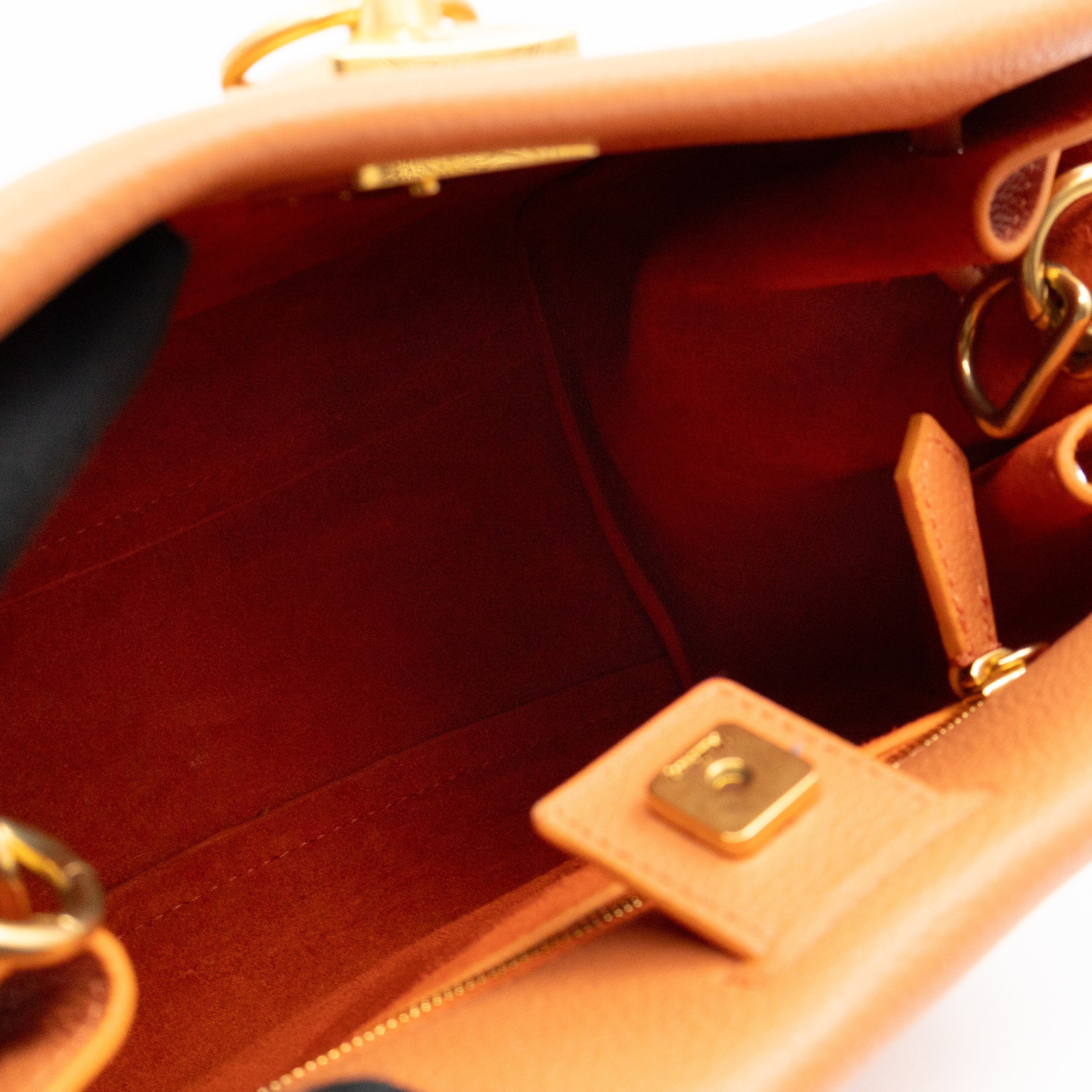 Small Iris Orange Leather