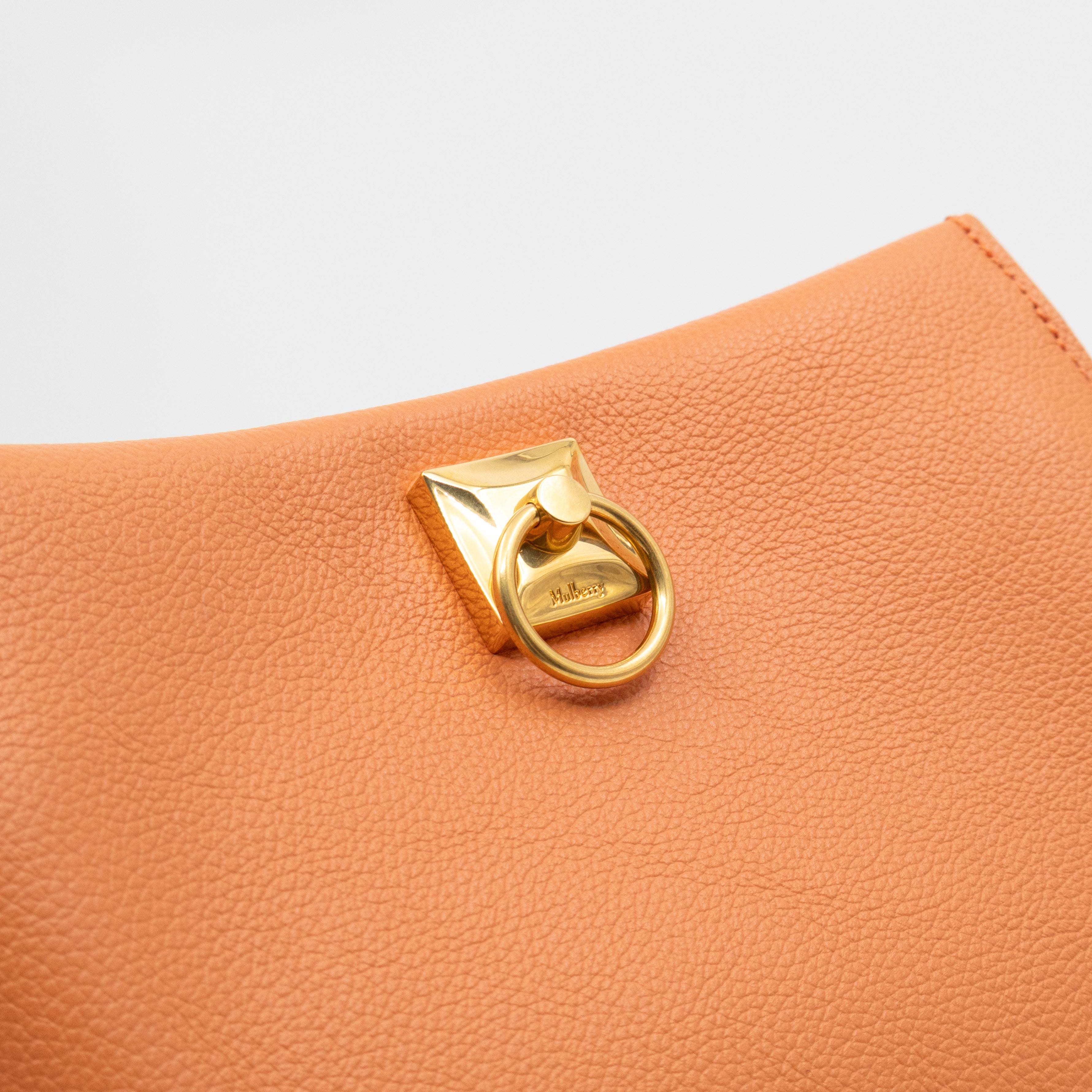 Small Iris Orange Leather
