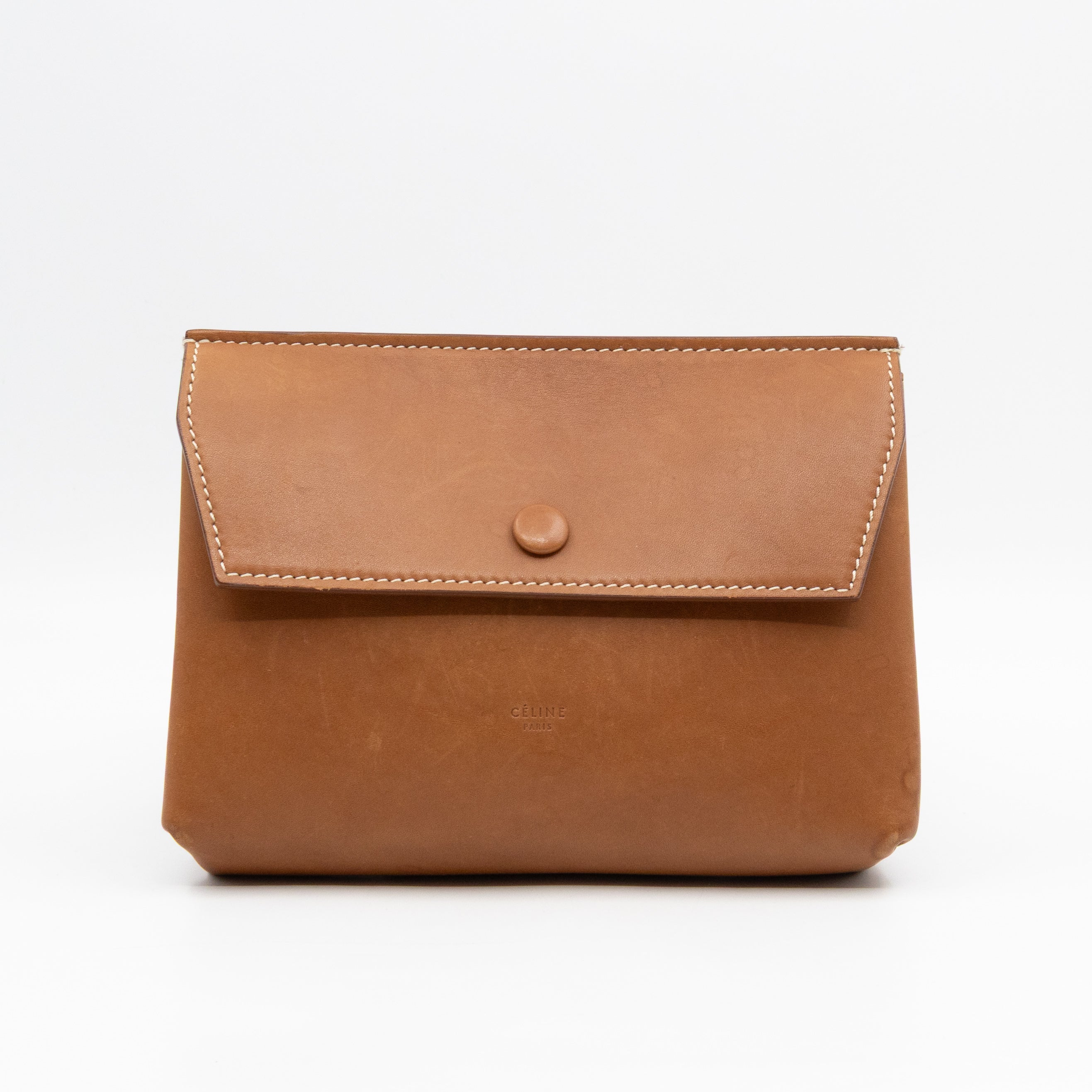 Tie Bag Pouch Camel Leather