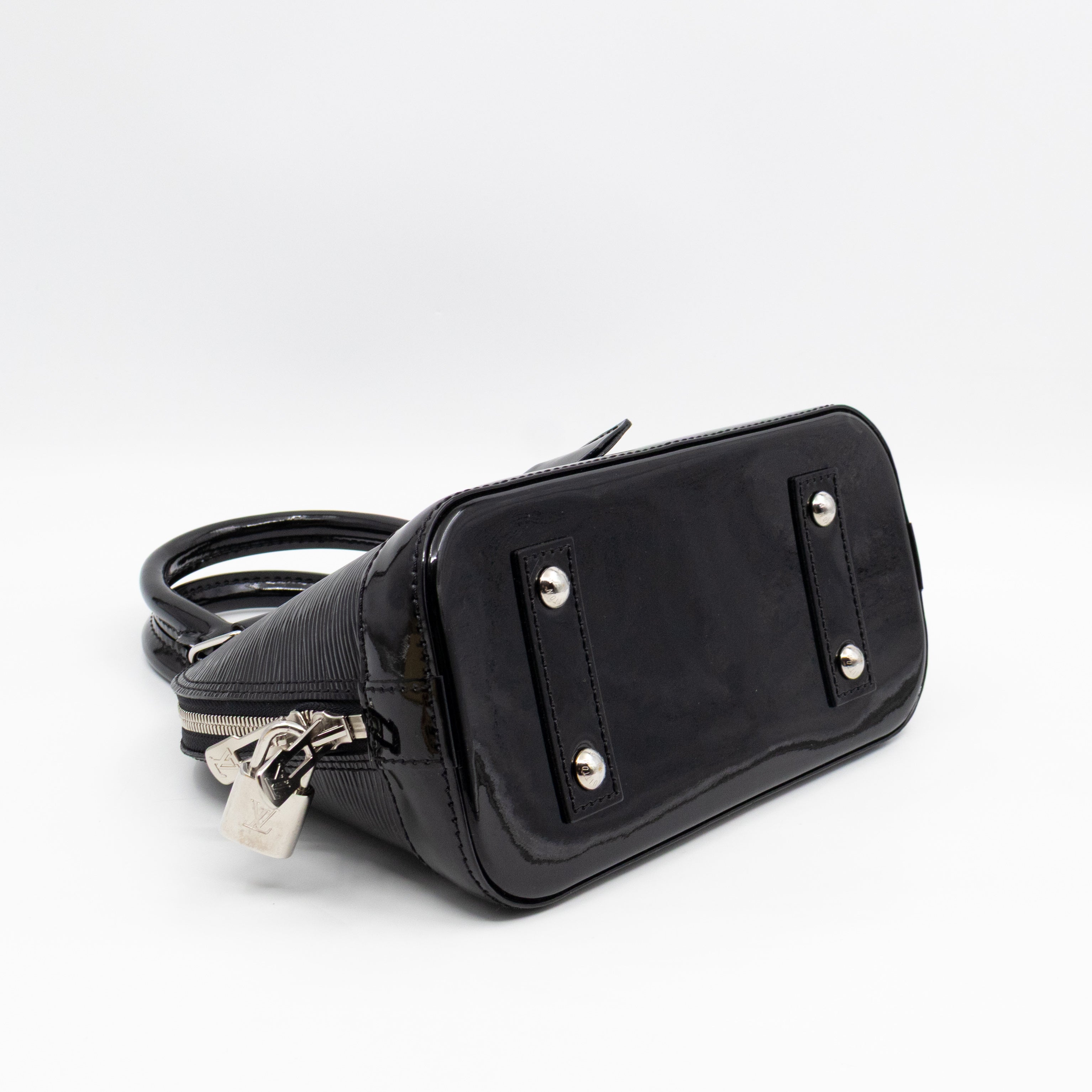 Alma BB Black Epi Electric Leather