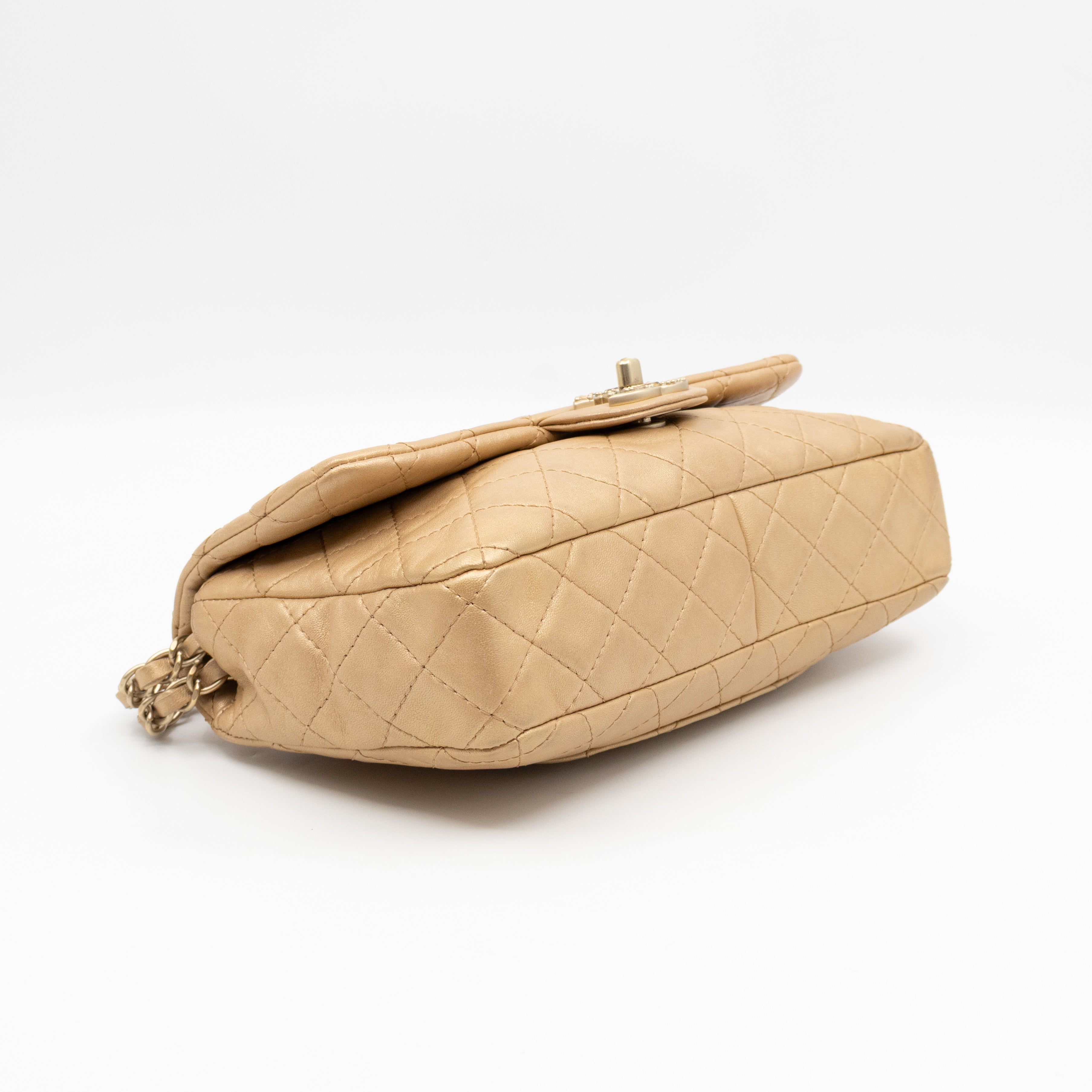 Precious Jewel Flap Bag Medium Gold Lambskin