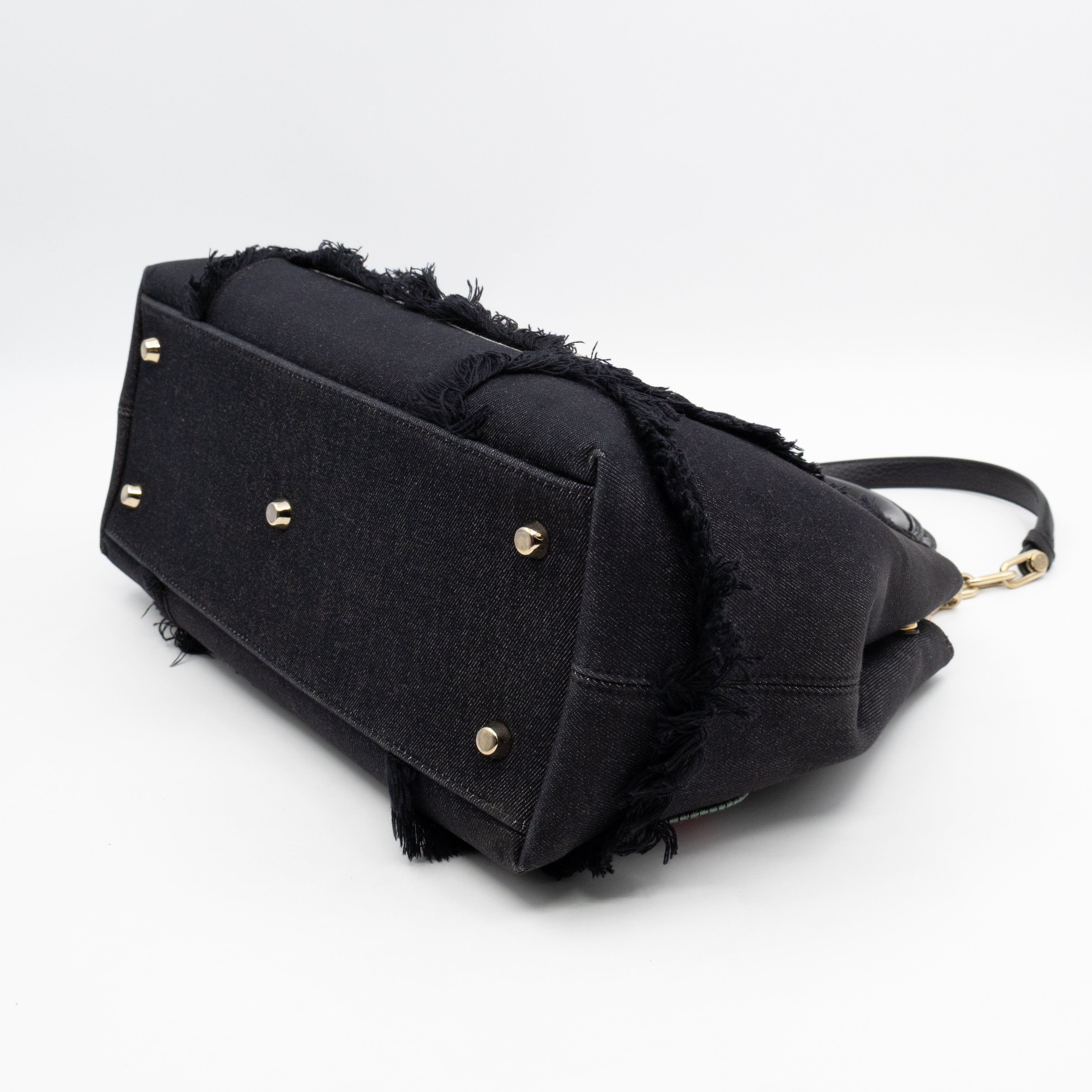 D-Light Tote Bag Embellished Black & Grey Denim