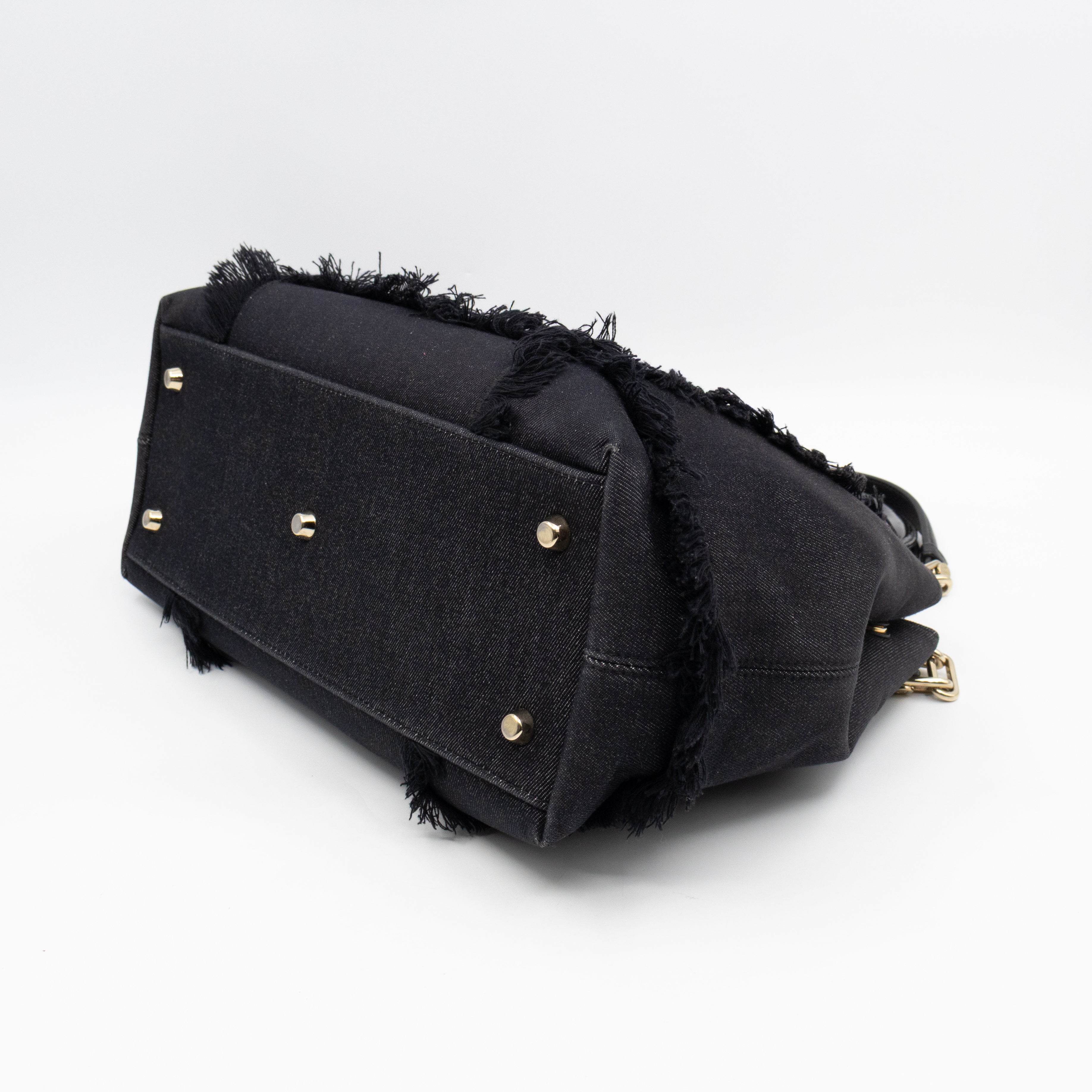 D-Light Tote Bag Embellished Black & Grey Denim