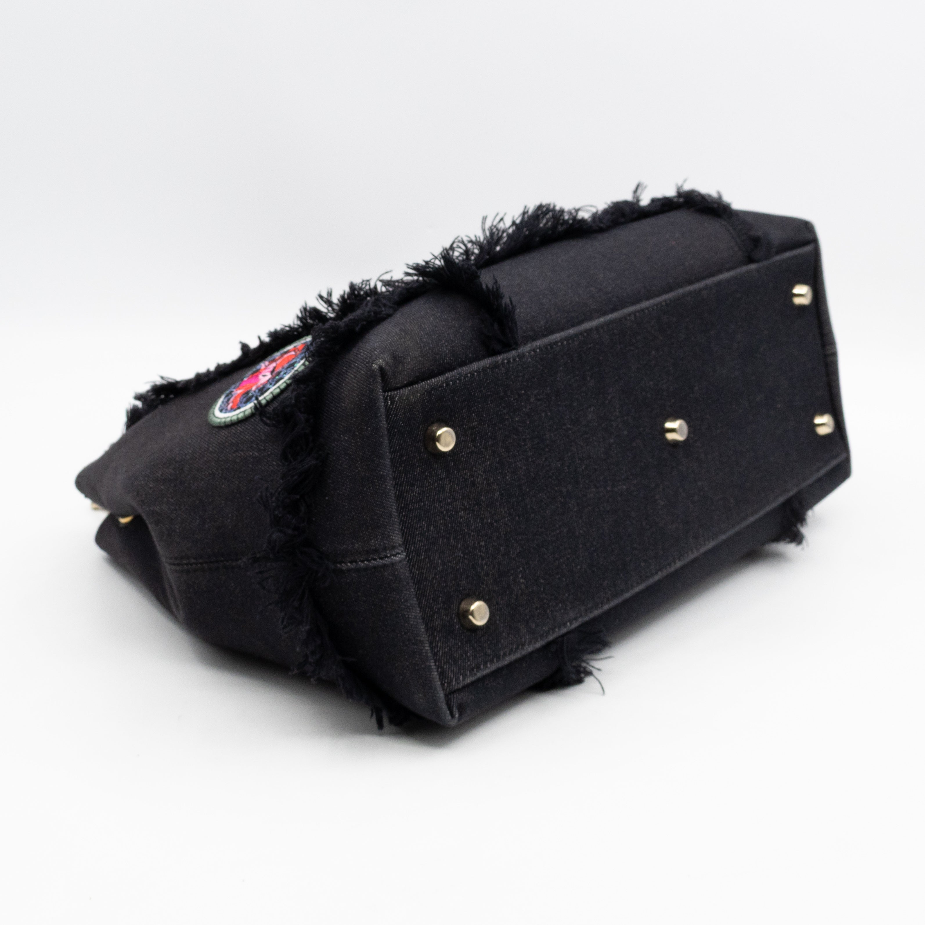 D-Light Tote Bag Embellished Black & Grey Denim