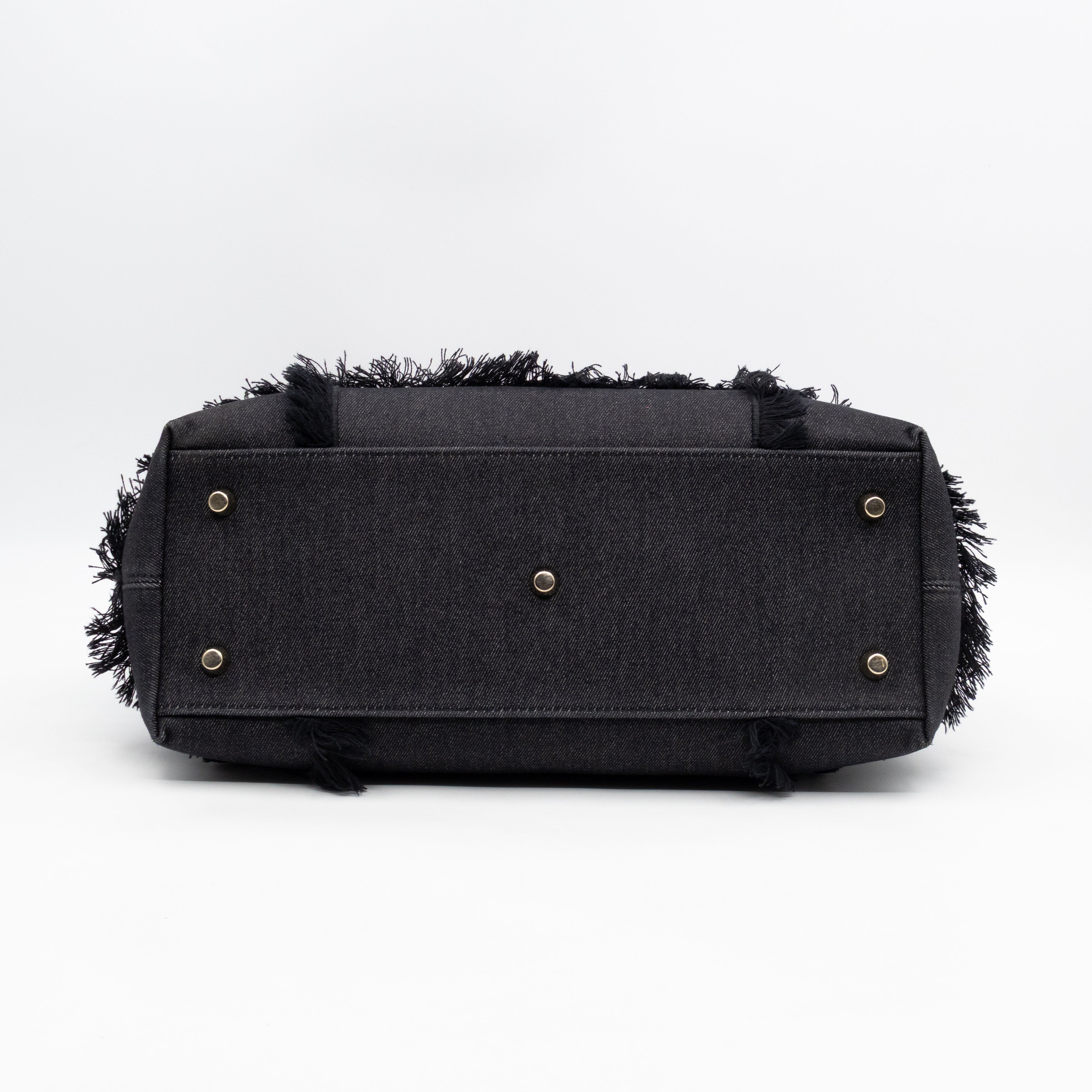 D-Light Tote Bag Embellished Black & Grey Denim