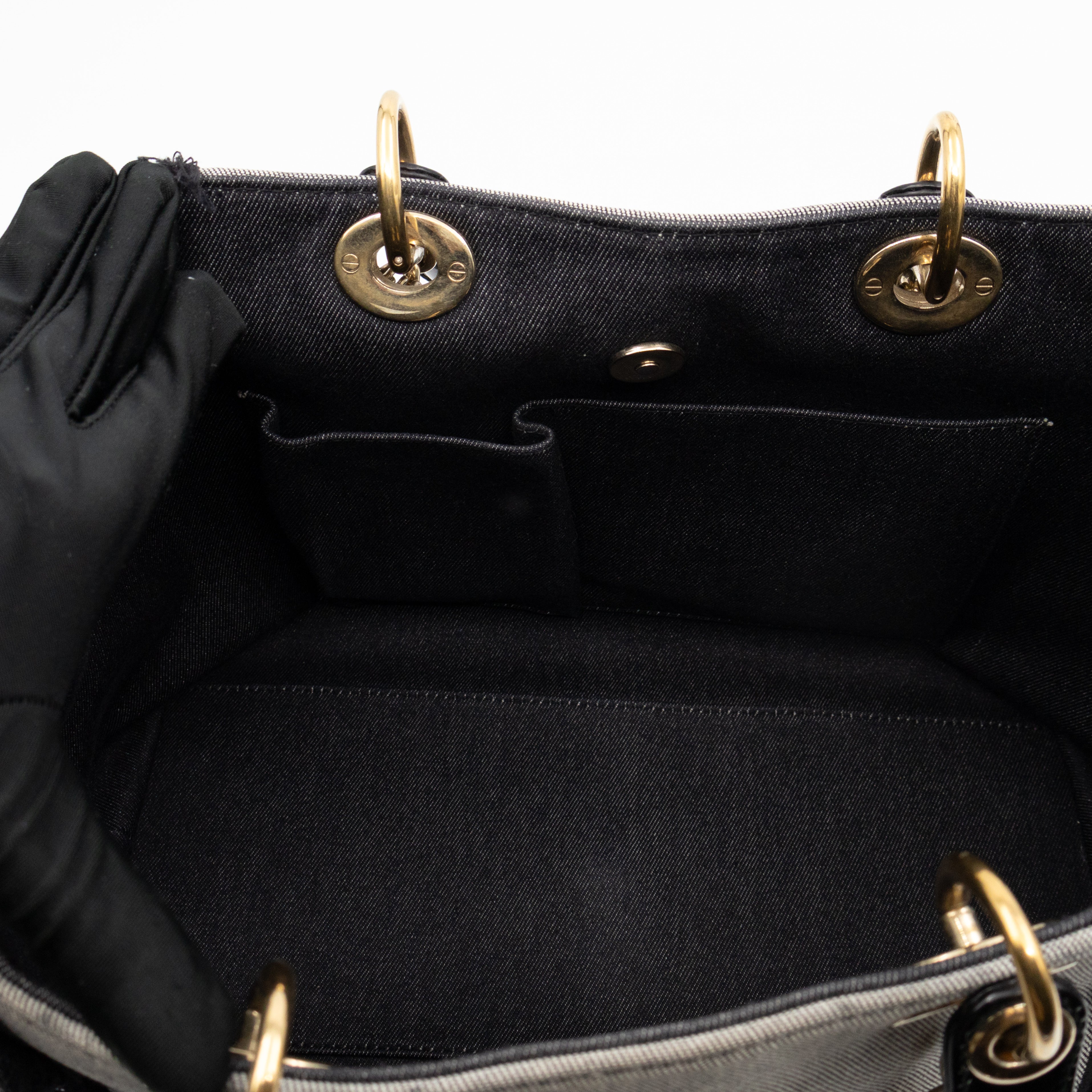 D-Light Tote Bag Embellished Black & Grey Denim