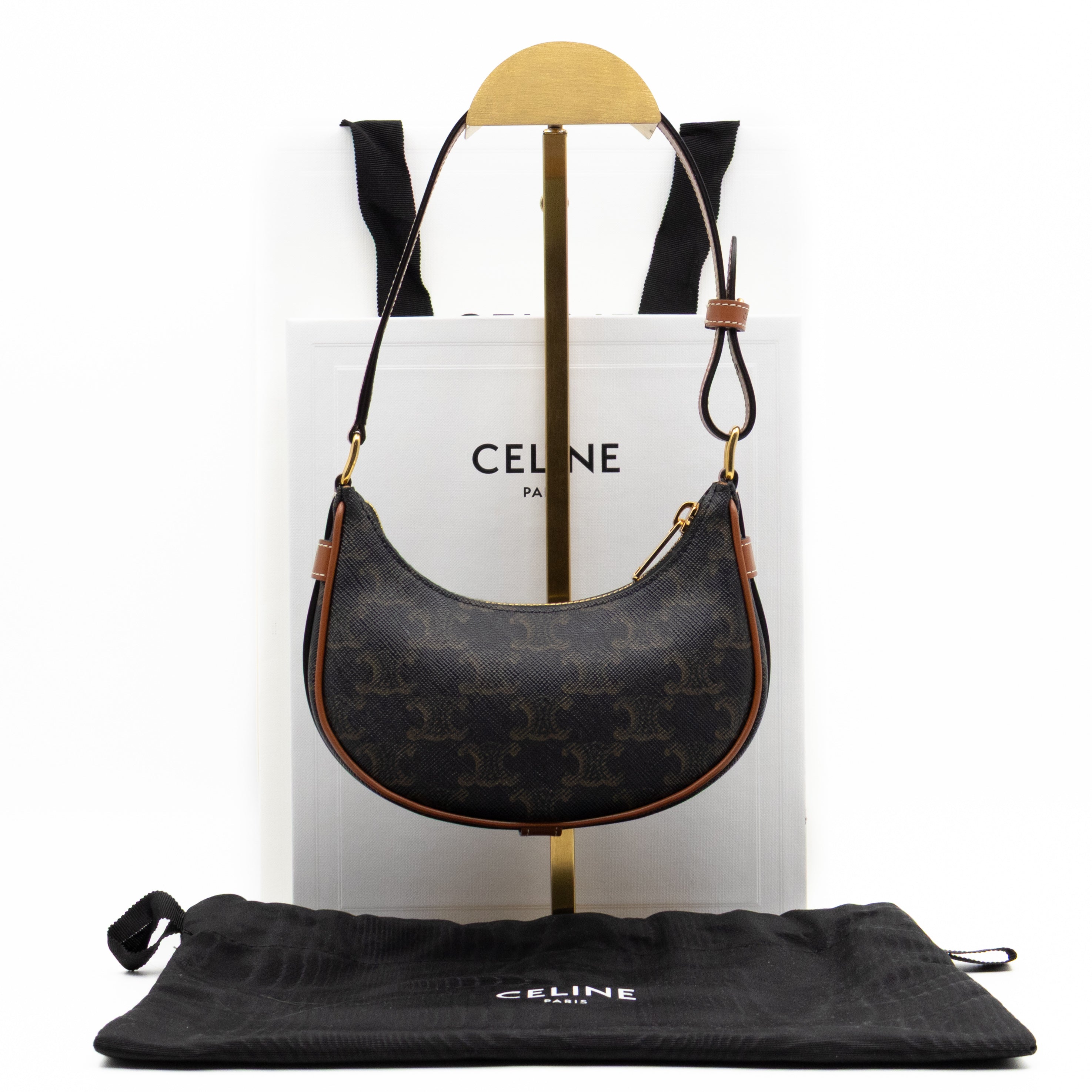Mini Ava Bag Triomphe Canvas Tan Calfskin Leather