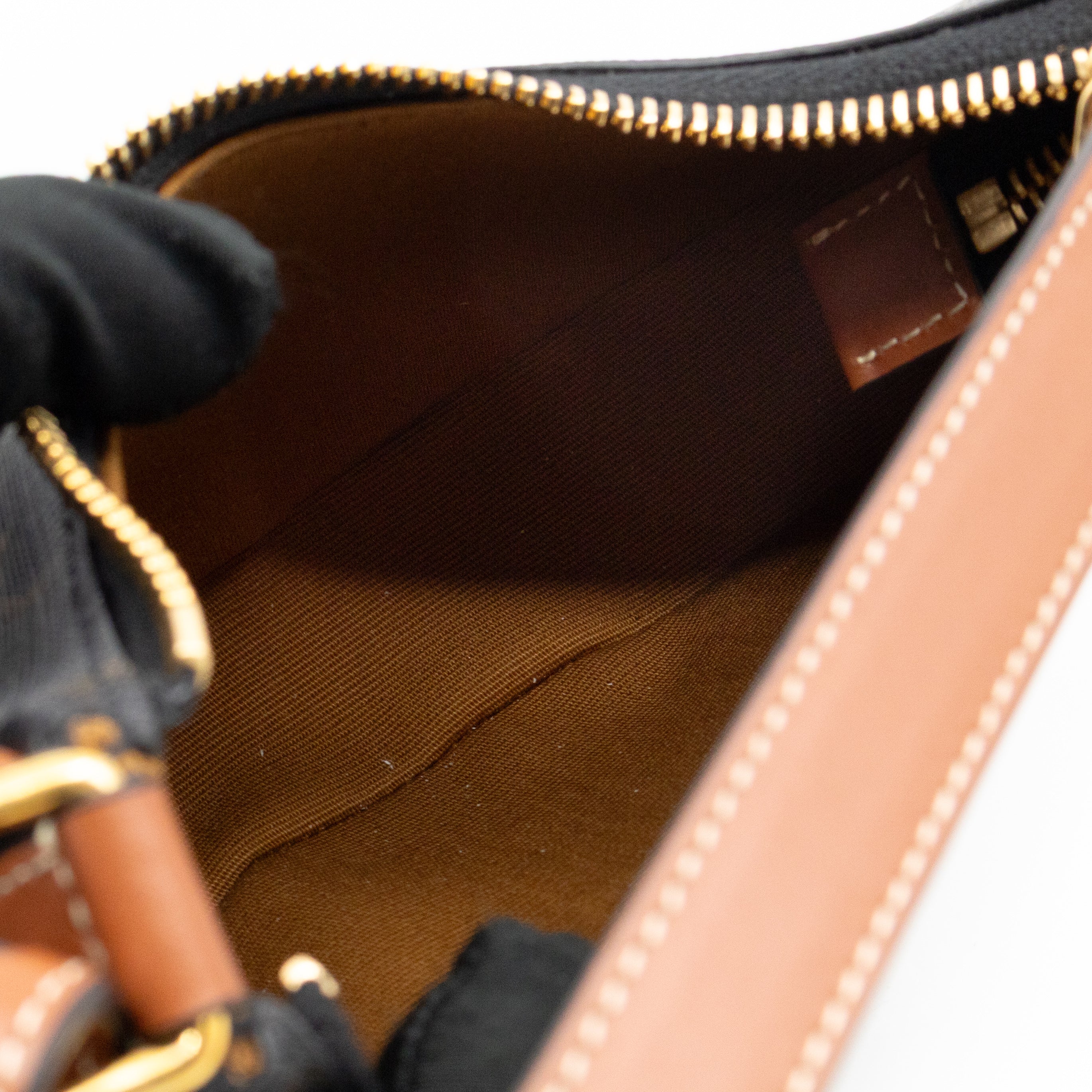 Mini Ava Bag Triomphe Canvas Tan Calfskin Leather