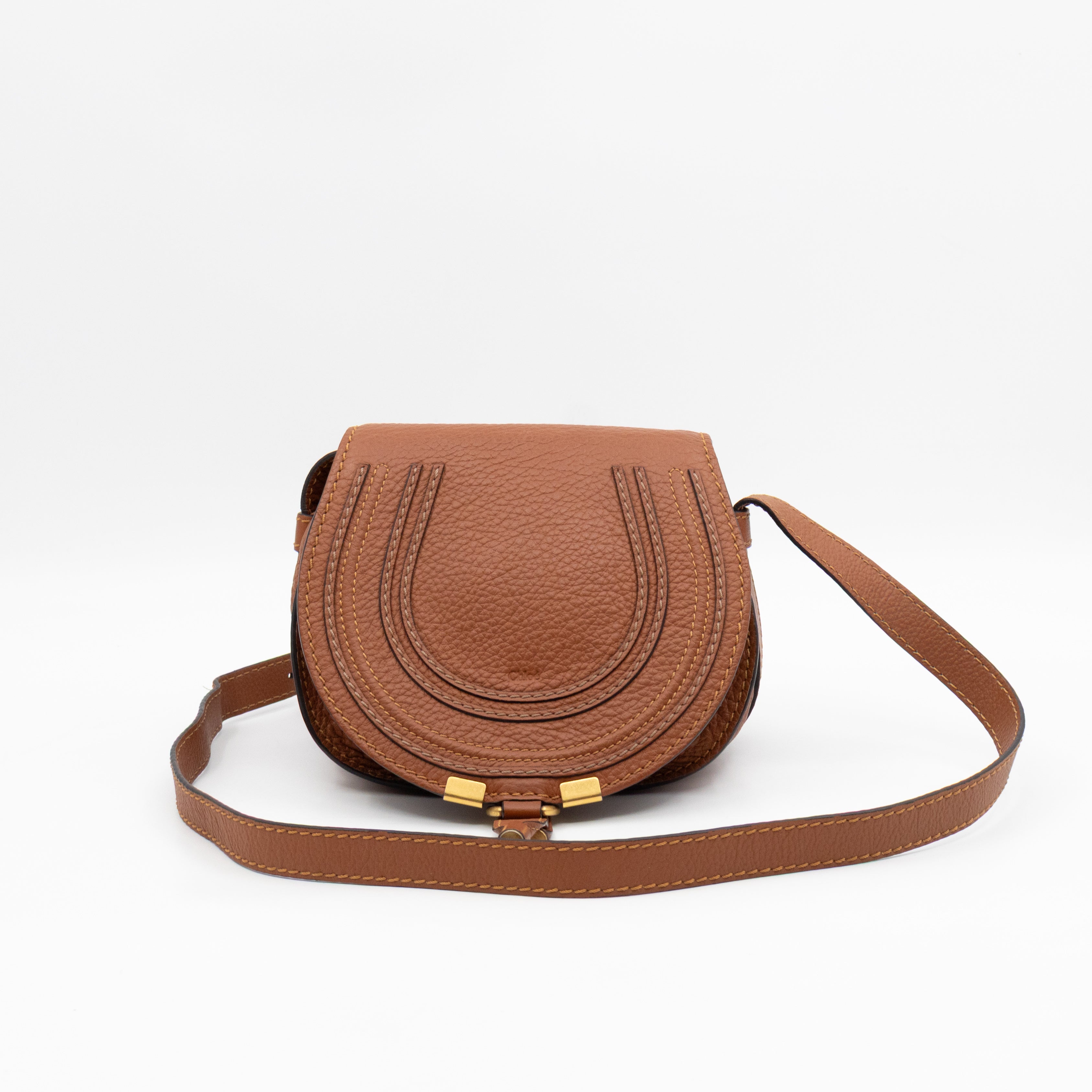 Marcie Mini Crossbody Bag Brown Leather