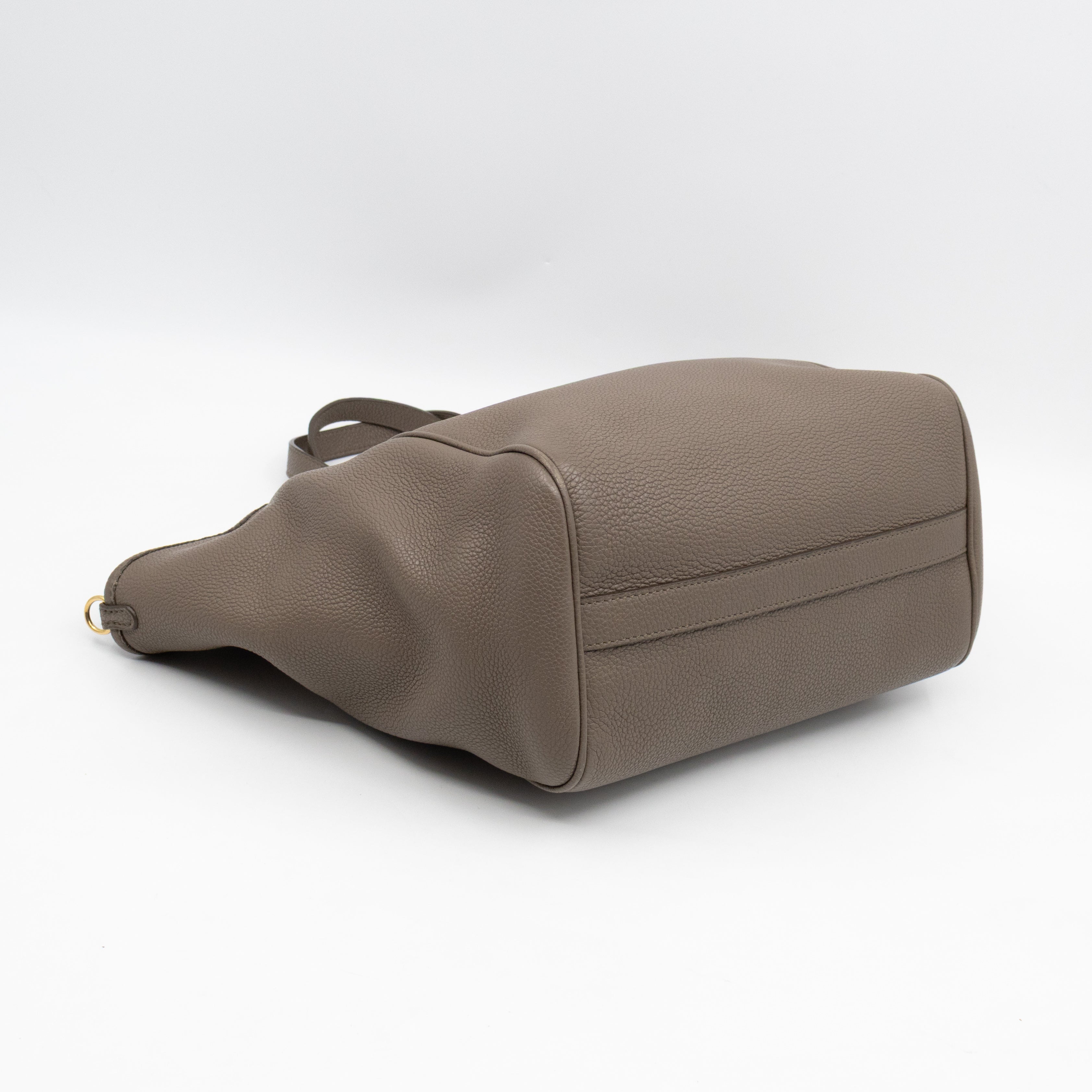 Fold Cabas Small Tote Grey Leather
