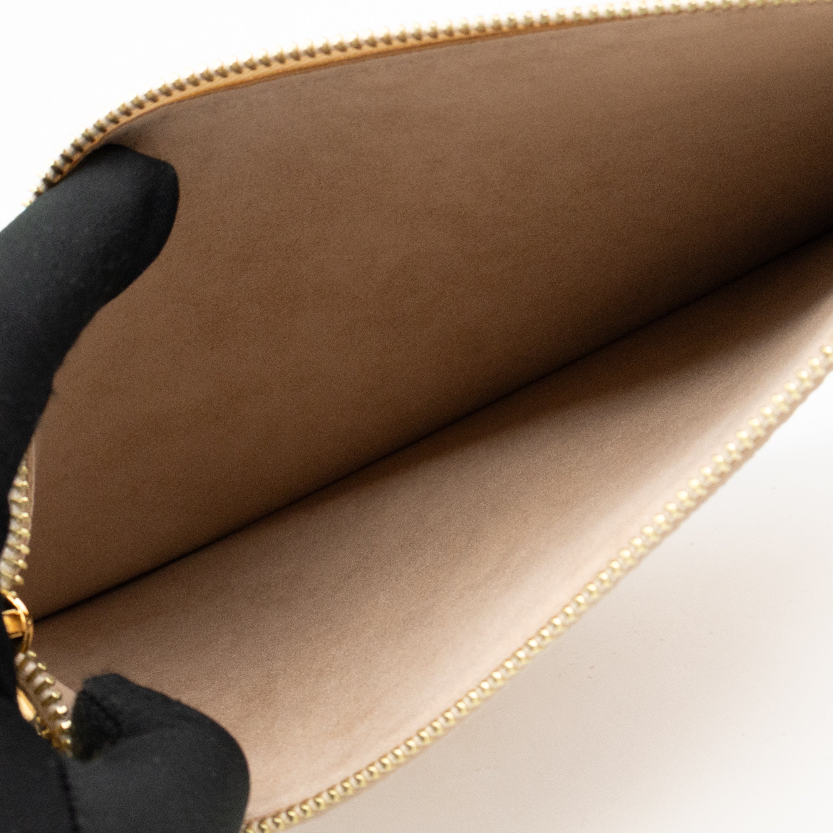 Neverfull Pochette Creme & Rose Trianon Monogram Empreinte Leather