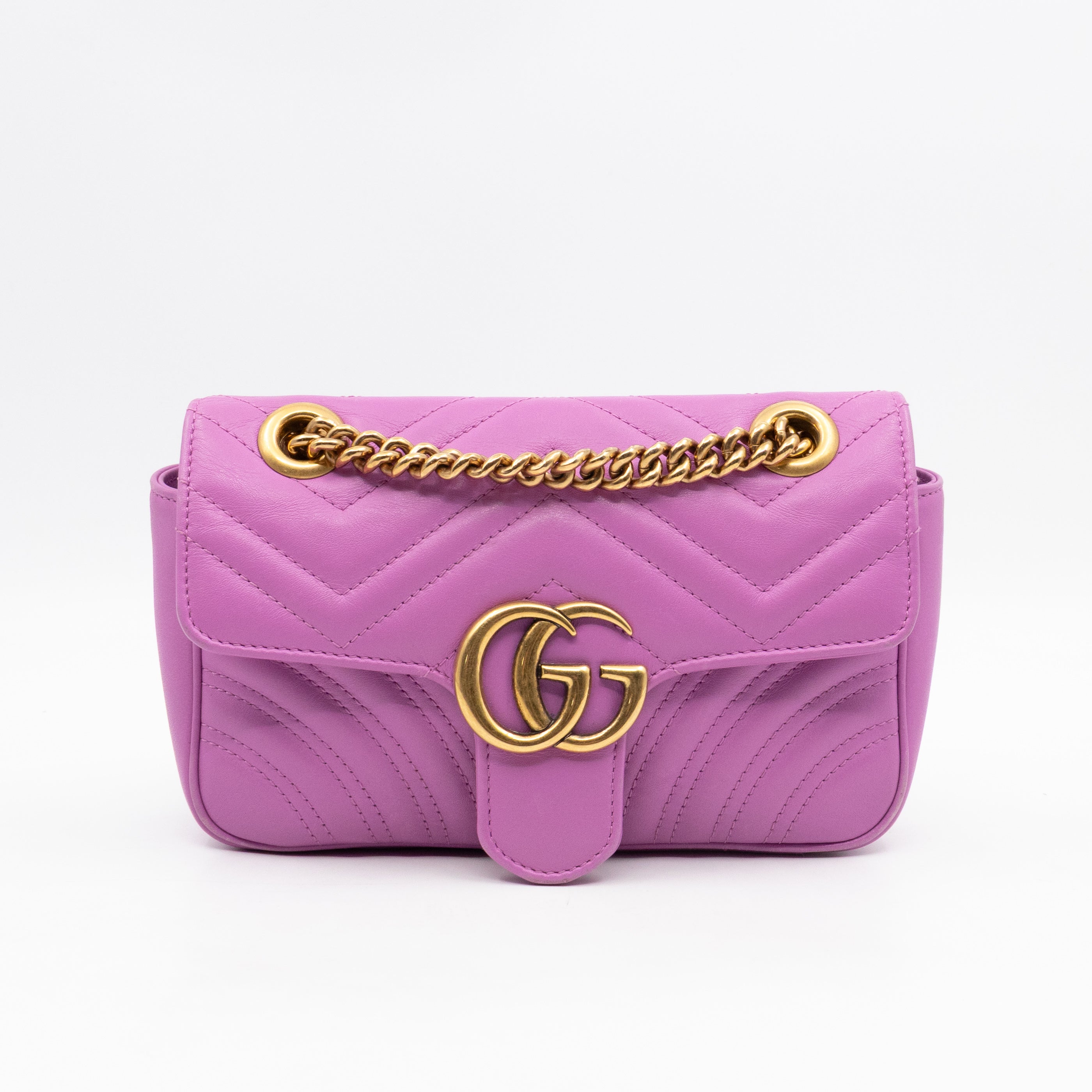 GG Marmont Flap Small Pink Leather