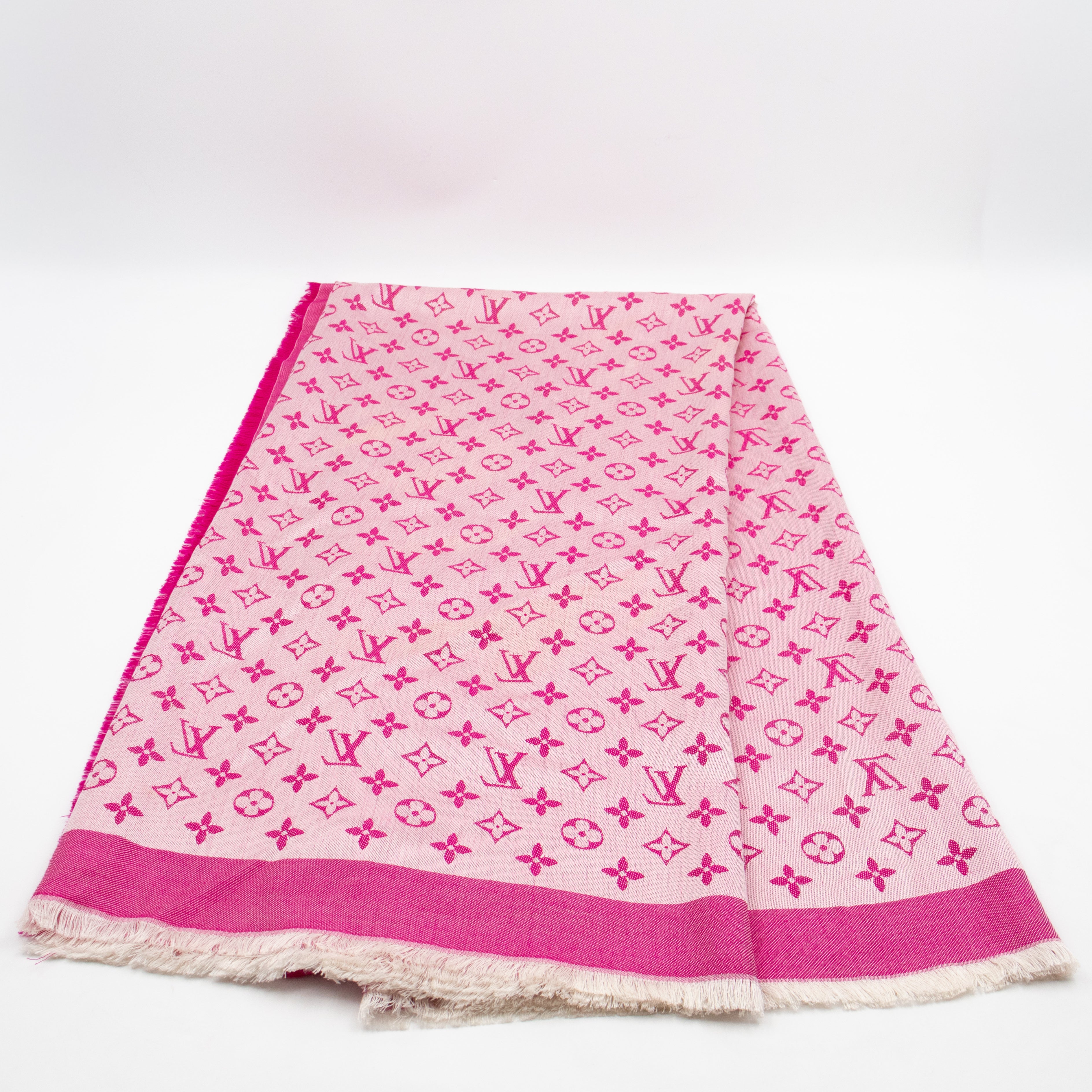 Monogram Denim Shawl Pink