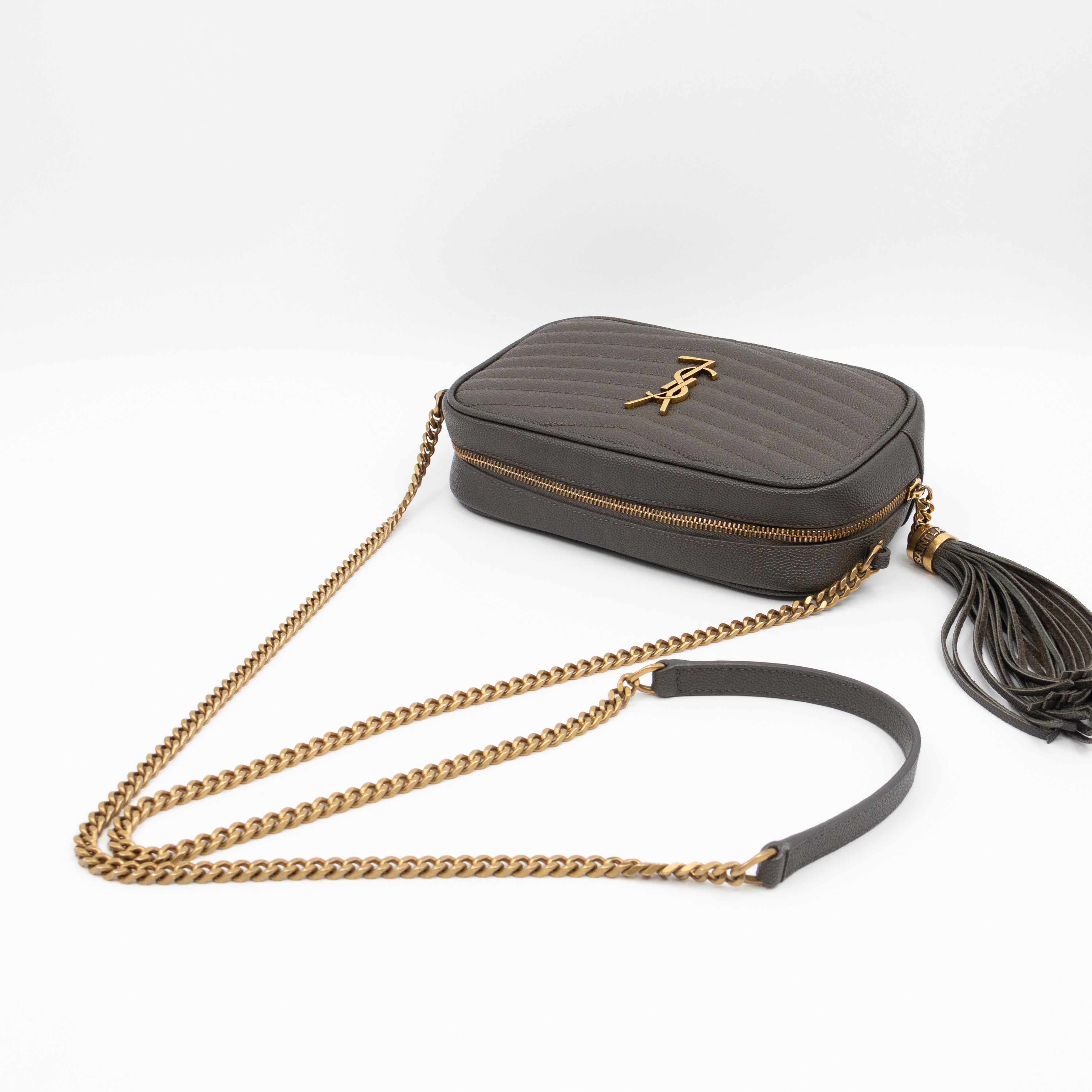 Mini Camera Bag Seaweed Grained Leather