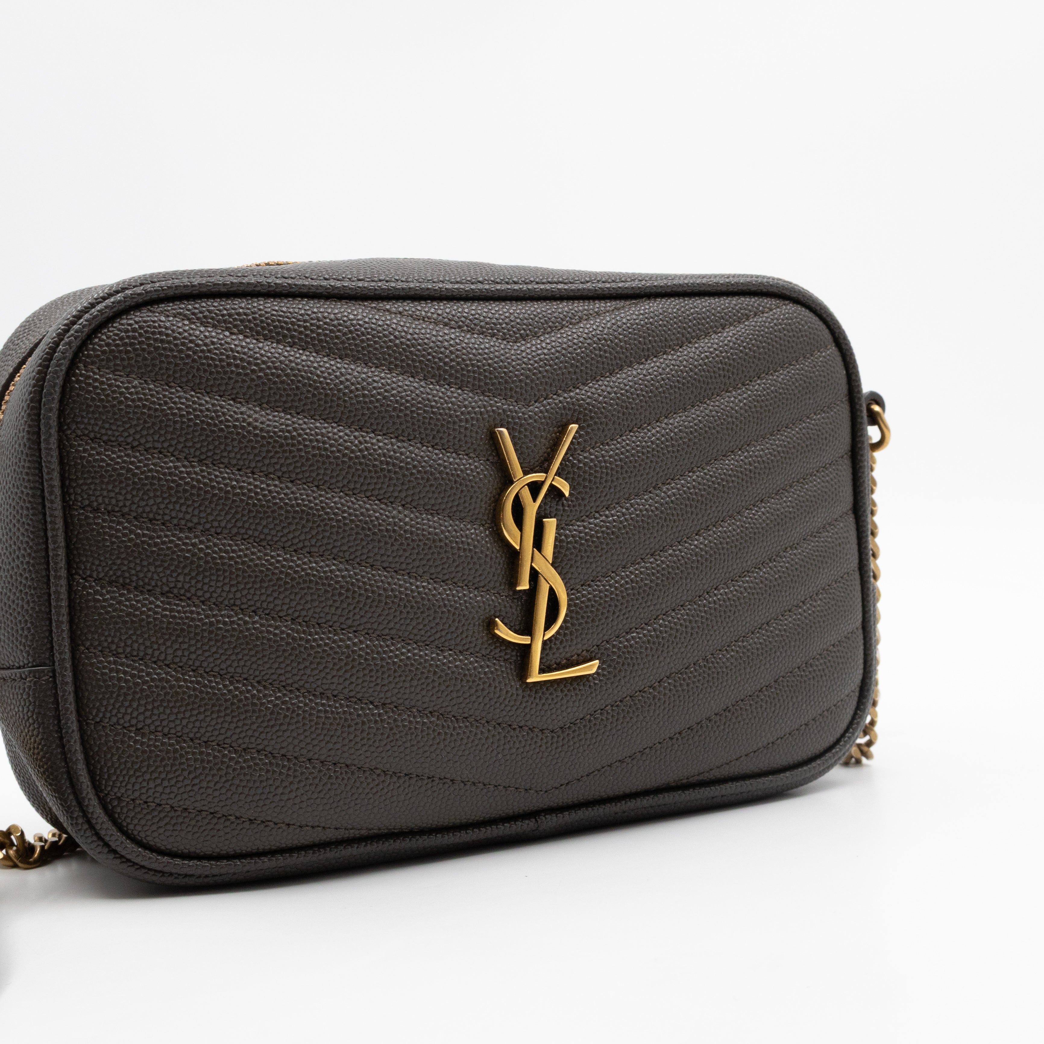 Mini Camera Bag Seaweed Grained Leather