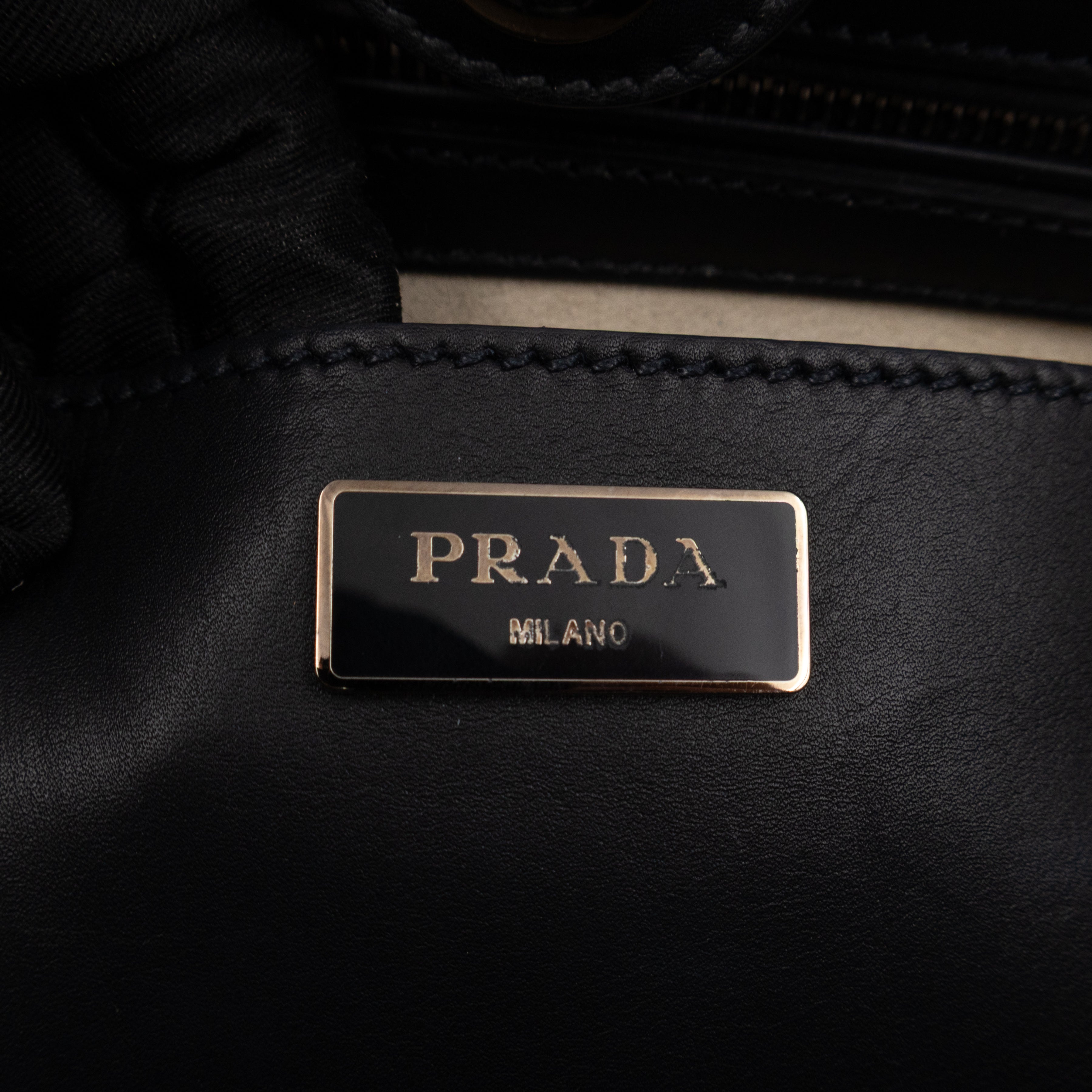 City Stitched Twin Tote Bag Black Calf Leather