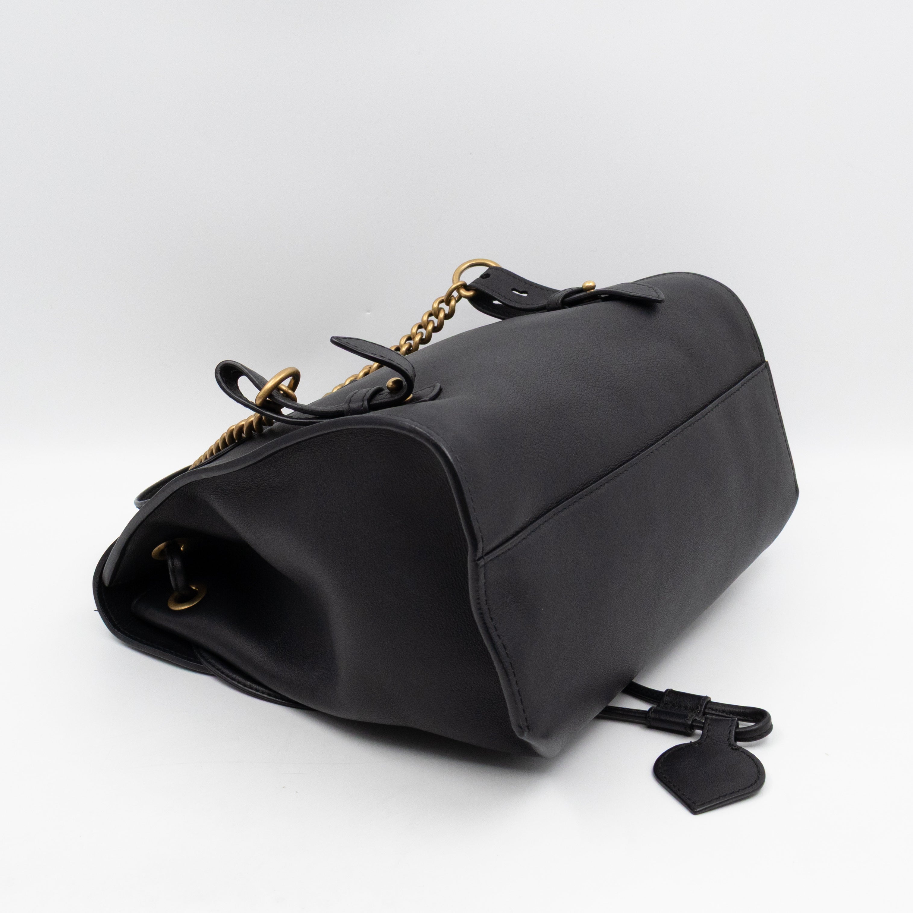 GG Marmont Web Heart Backpack Black Leather