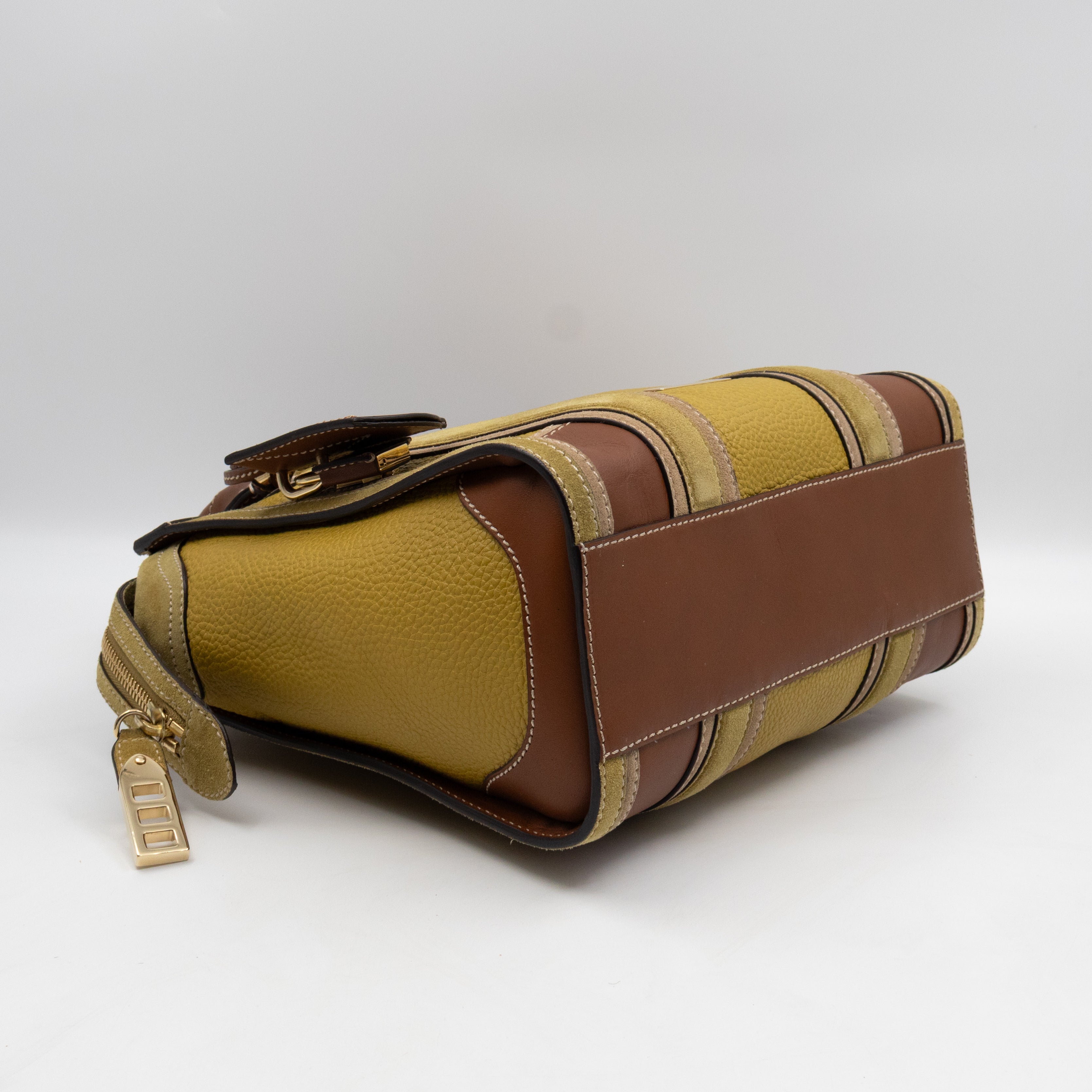 Alchester Satchel Bag Brown & Yellow Leather