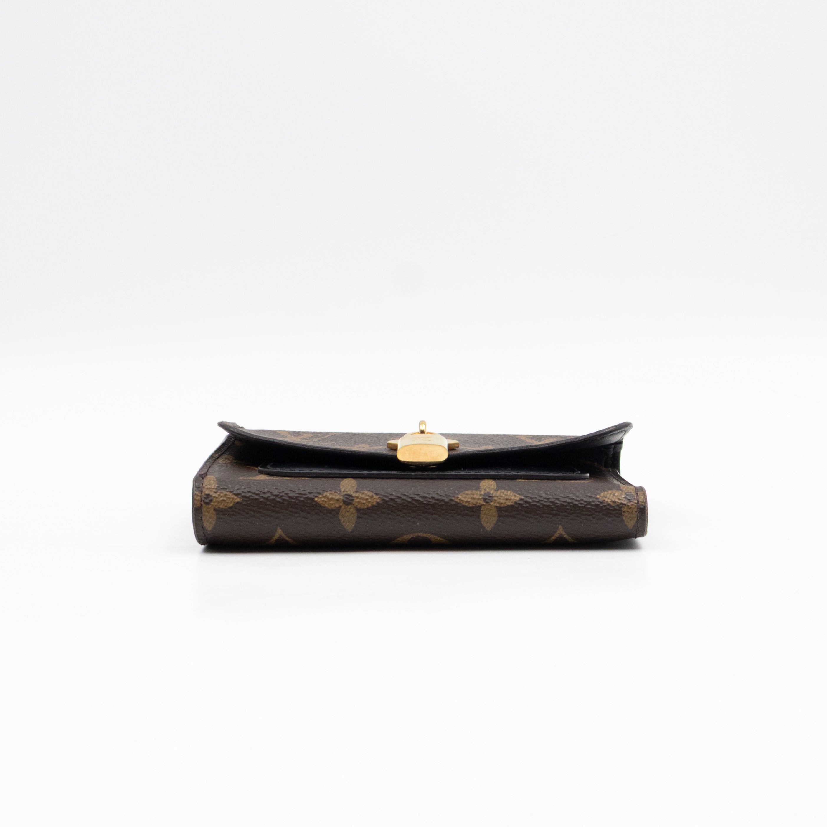 Flower Lock Compact Wallet Monogram Black