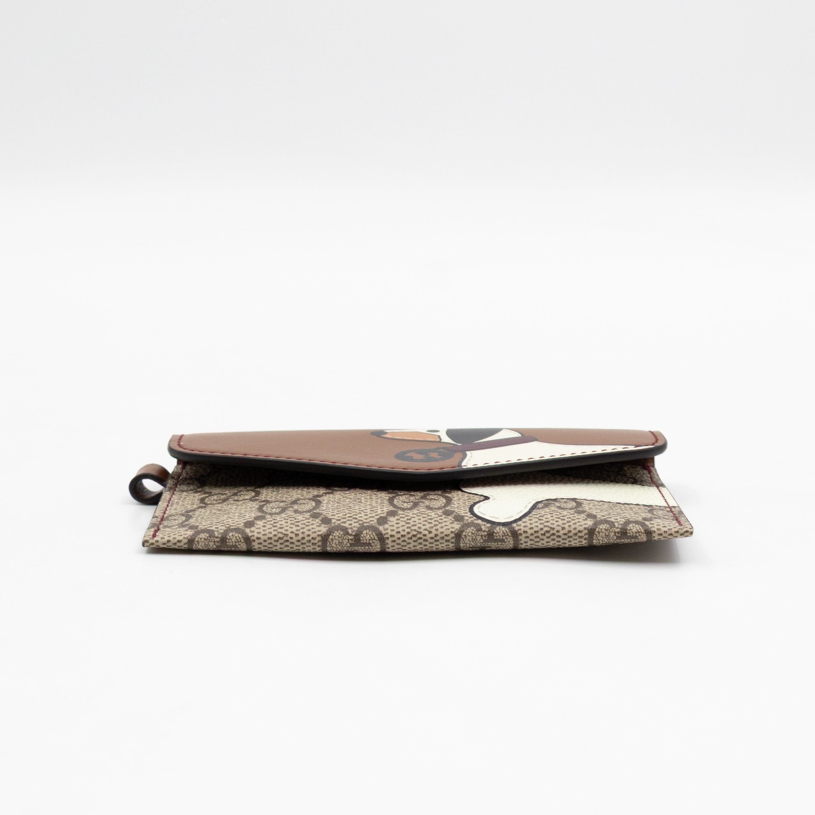 Multifunction Lanyard With Dog Print GG Supreme Brown