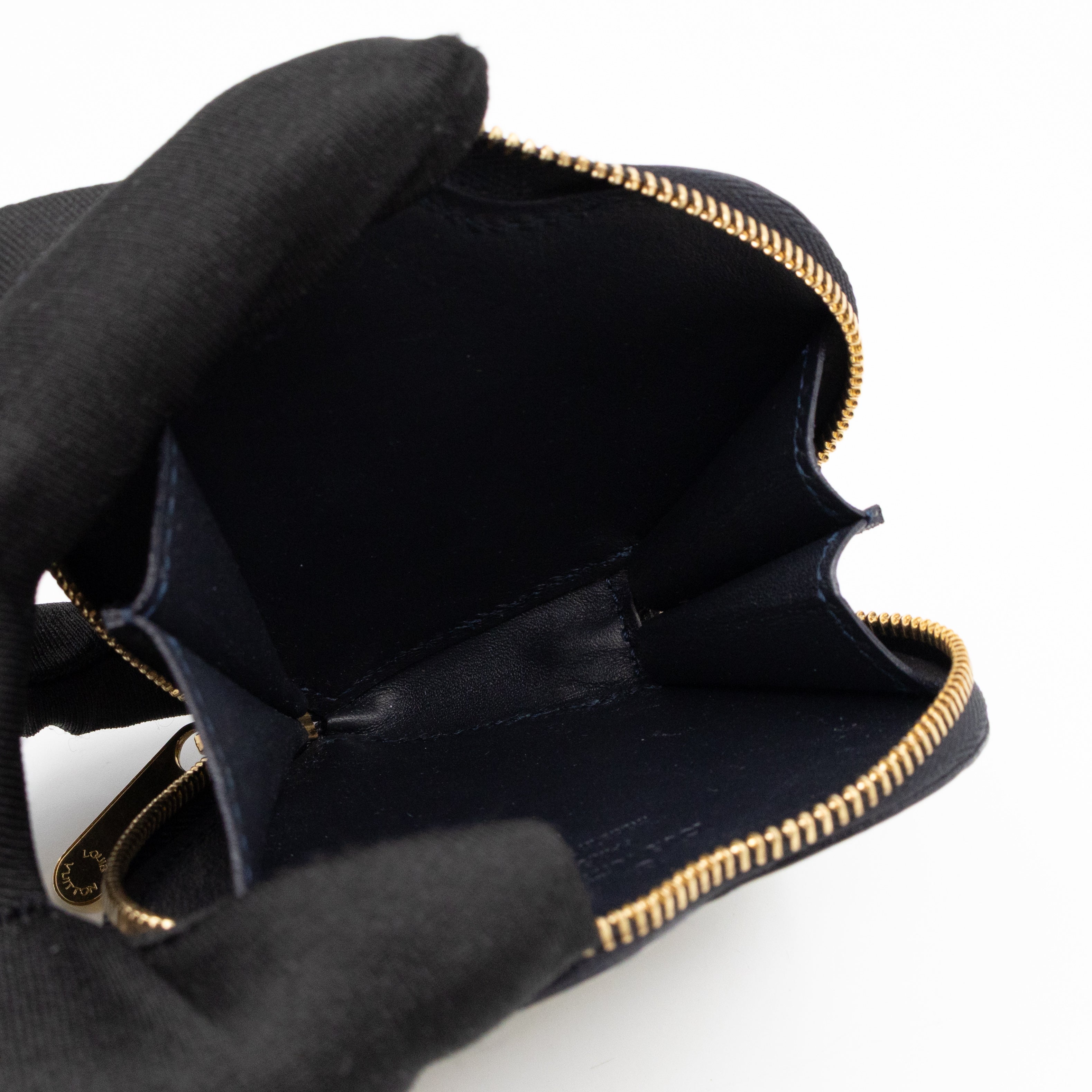 Heart Coin Purse Black & Beige Leopard Vernis