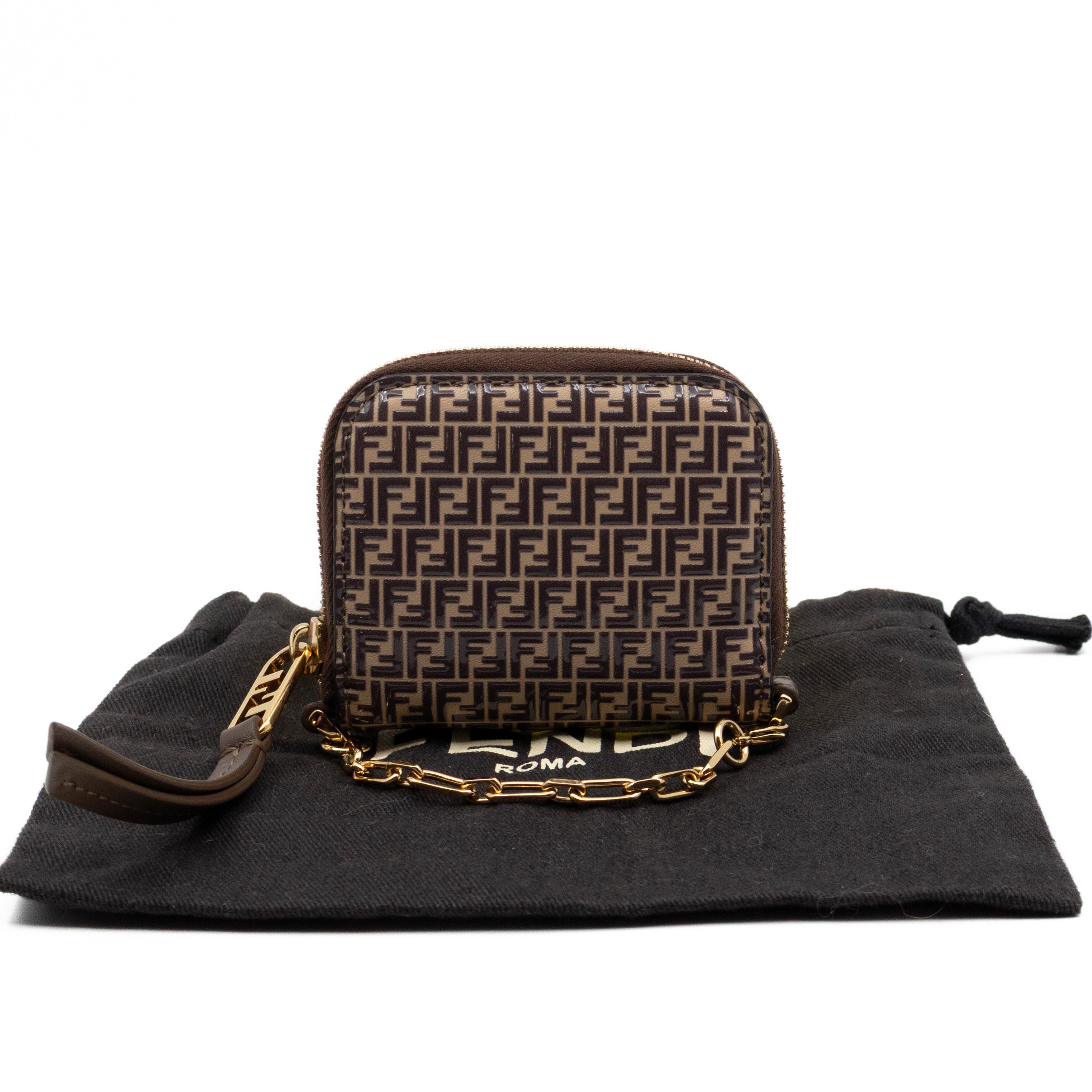 Chain Coin Purse Micro FF Leather