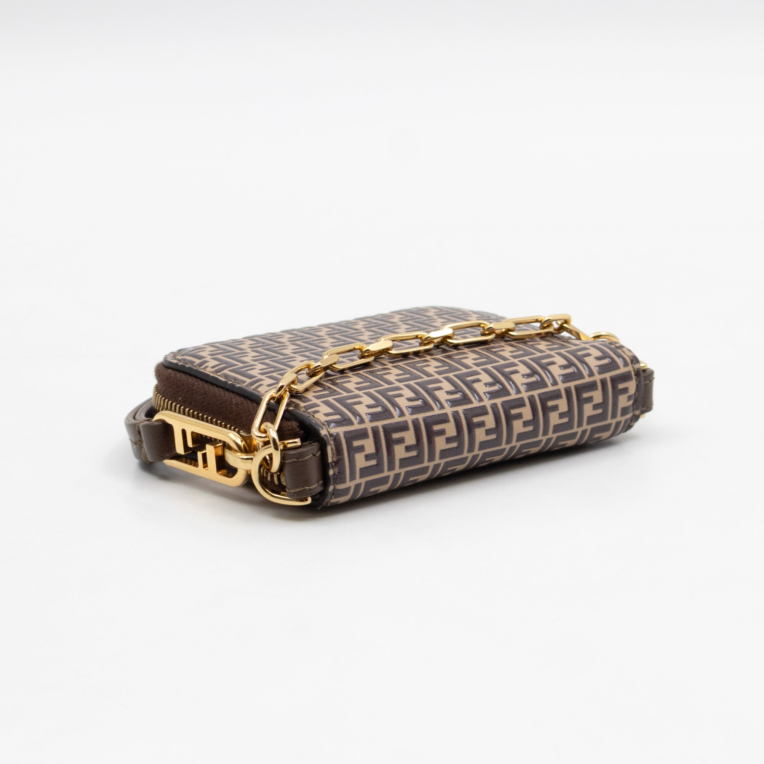 Chain Coin Purse Micro FF Leather