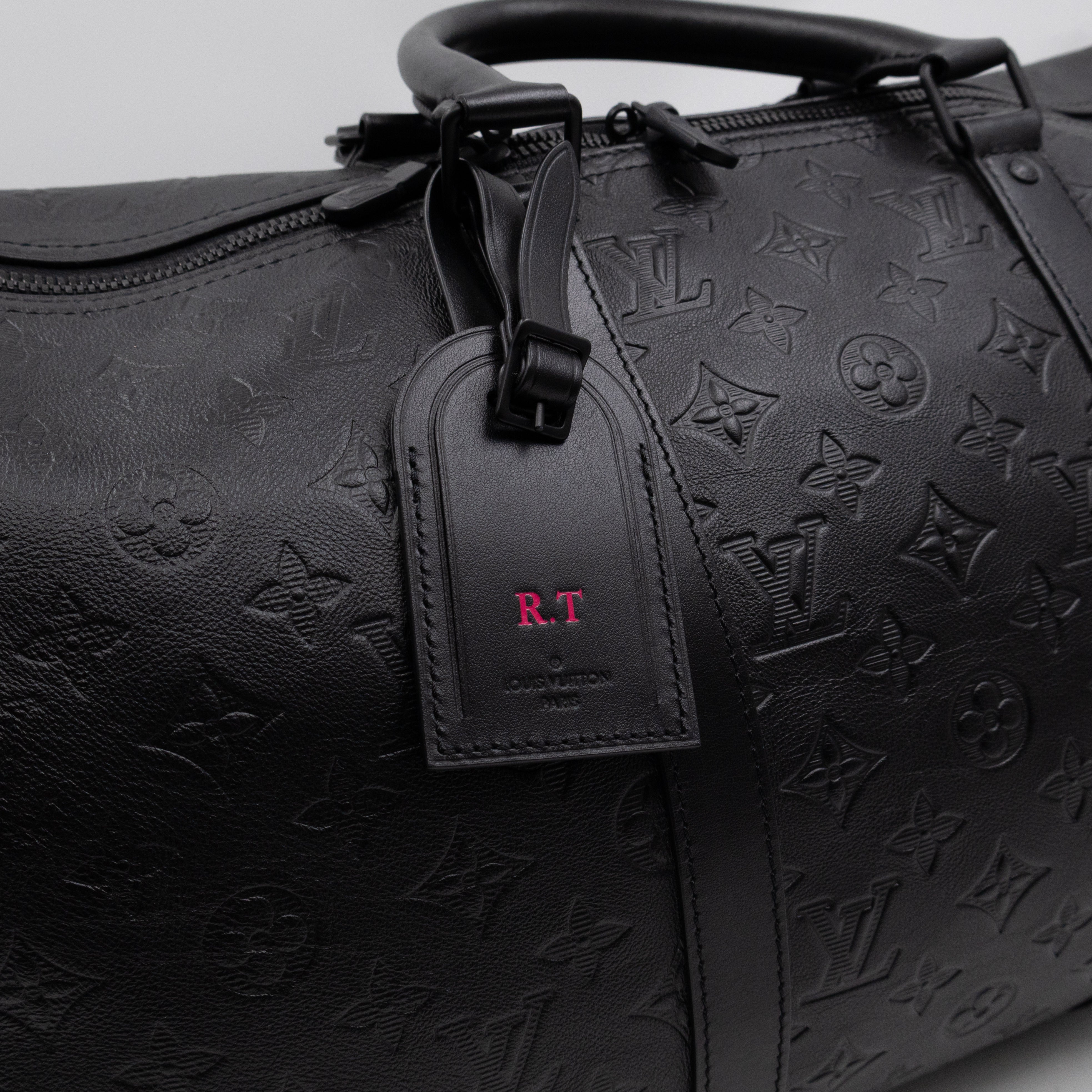 Keepall 50 Bandouliere Black Shadow Leather