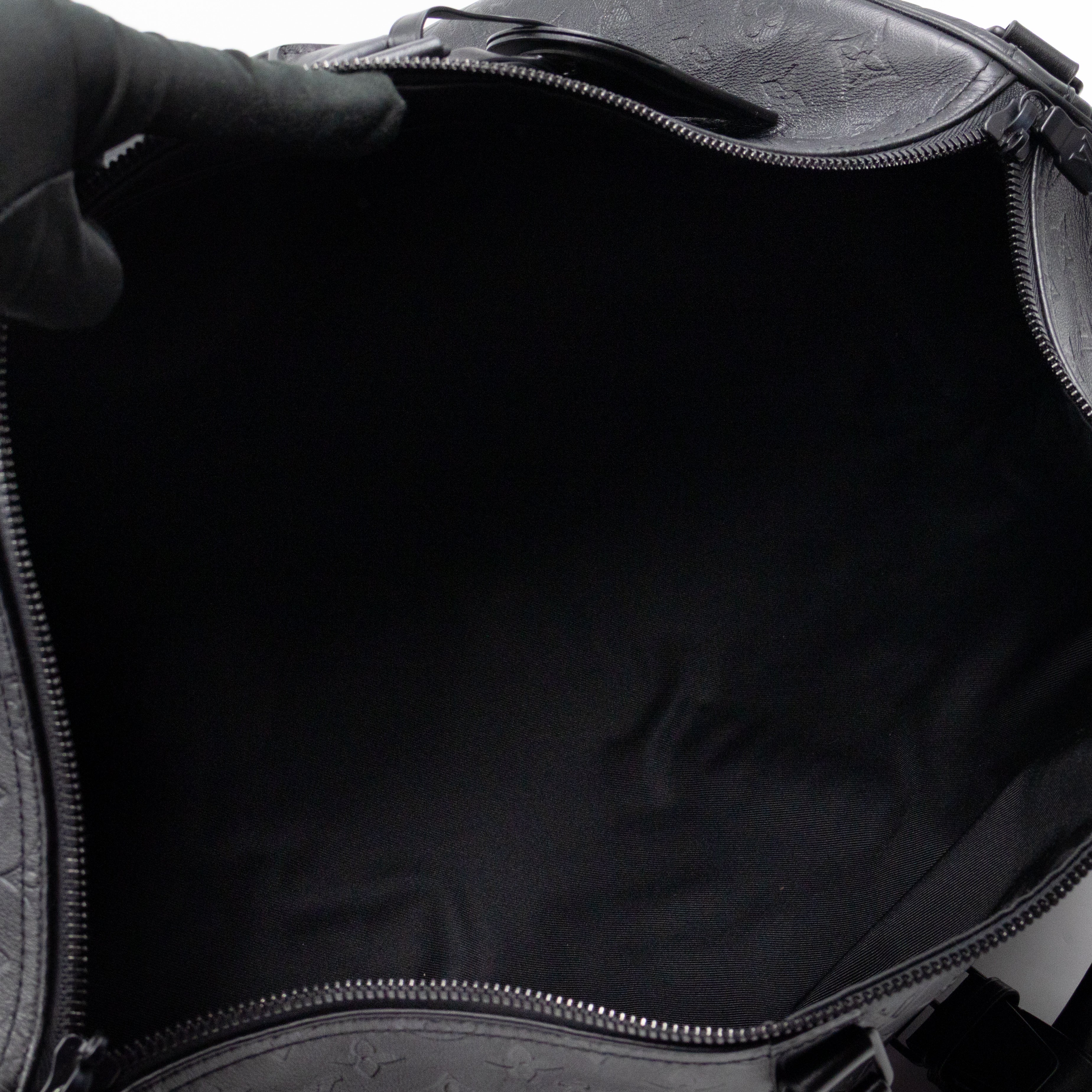 Keepall 50 Bandouliere Black Shadow Leather