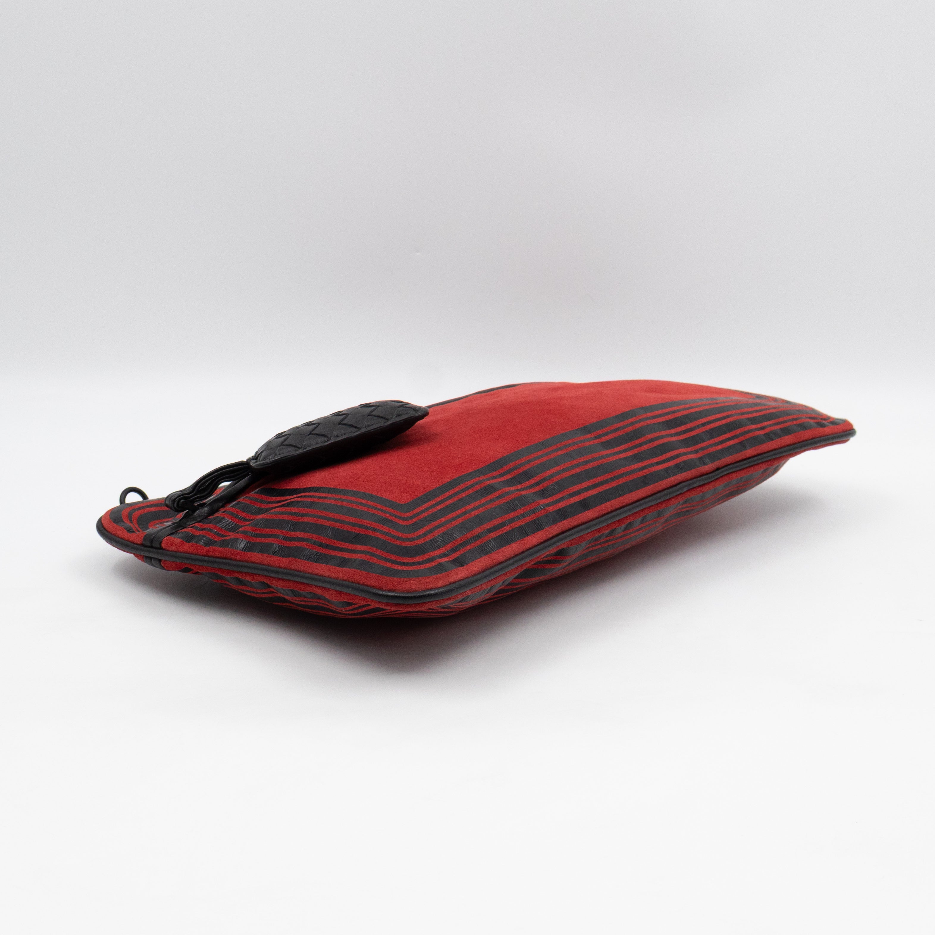 Crossbody Bag Red & Black Suede
