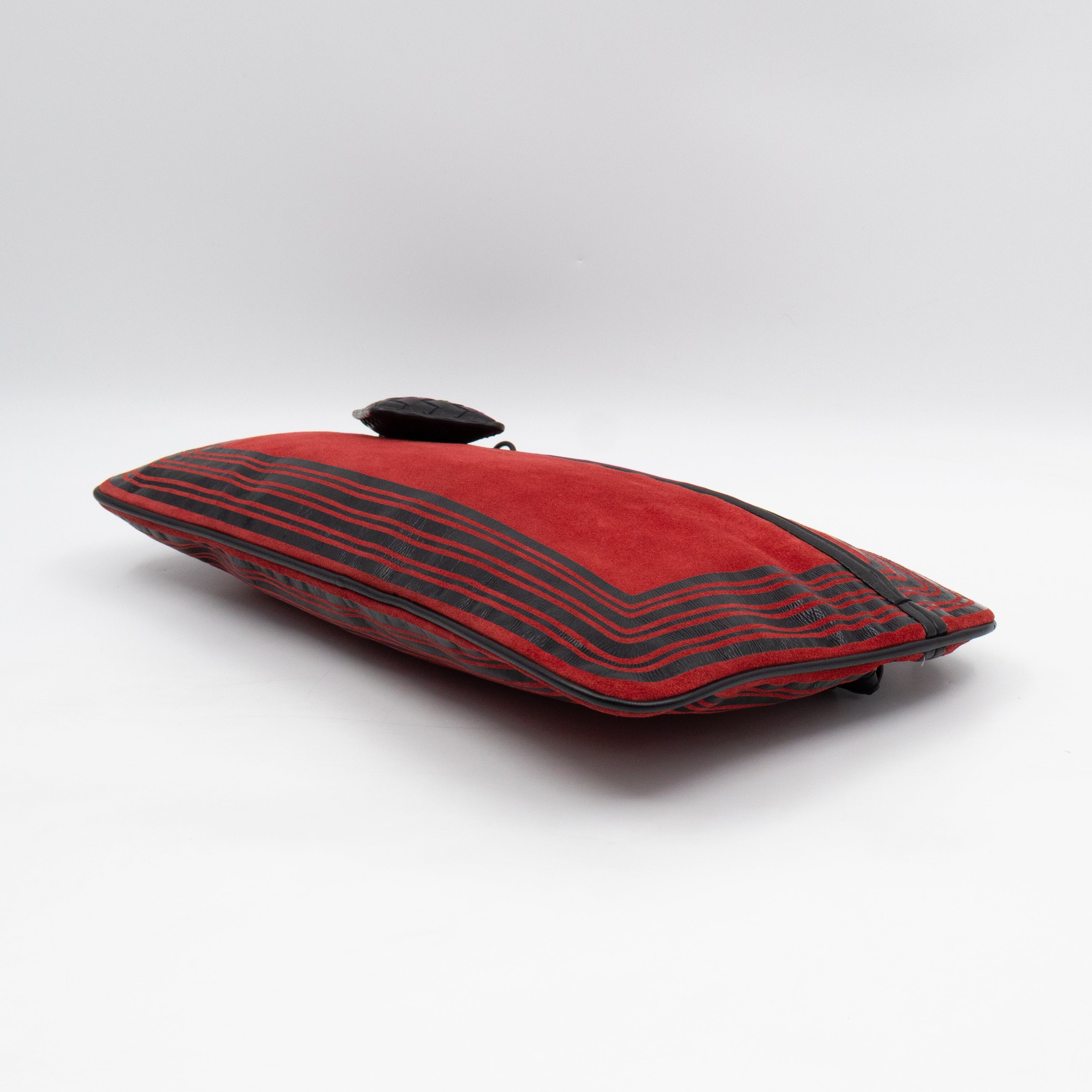 Crossbody Bag Red & Black Suede