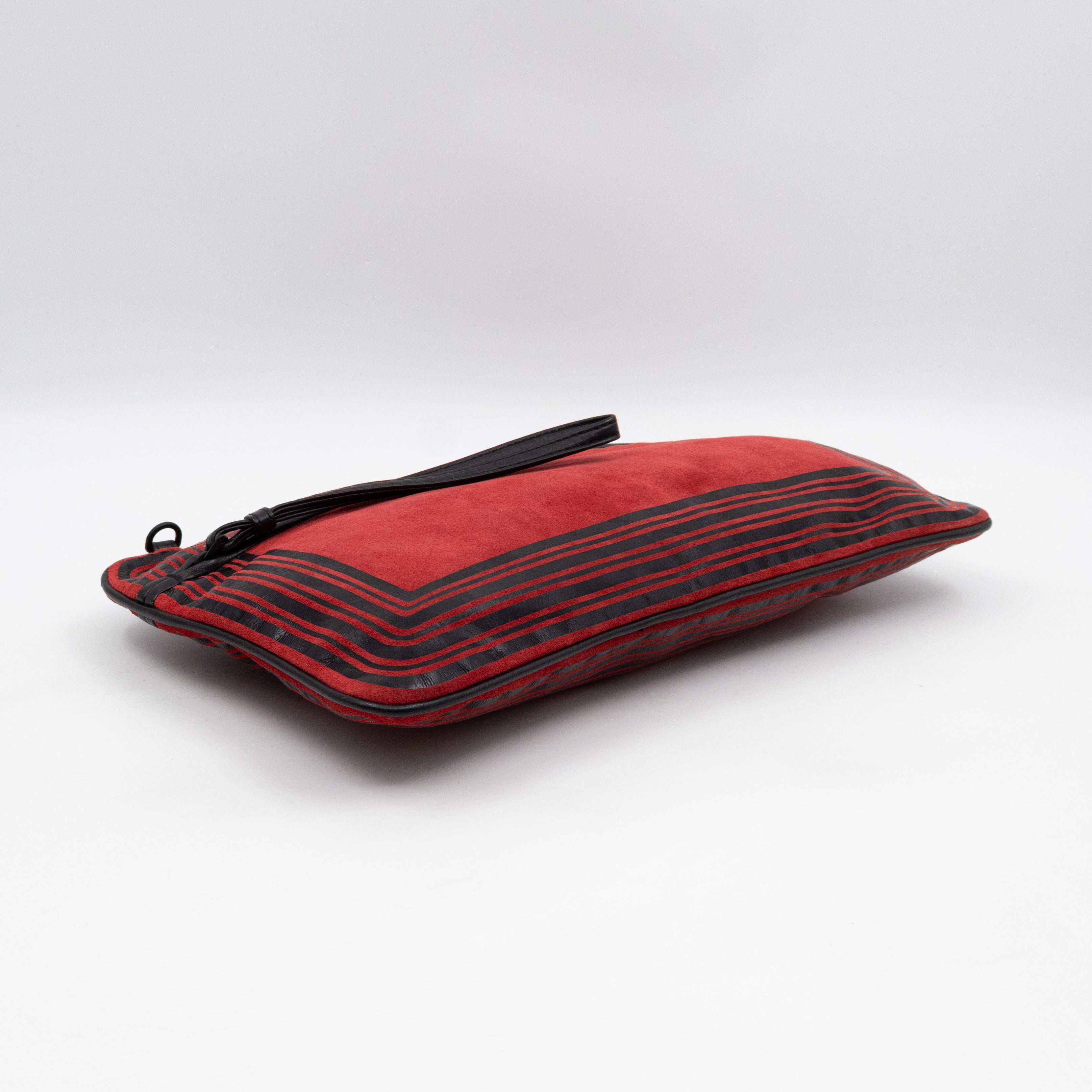 Crossbody Bag Red & Black Suede