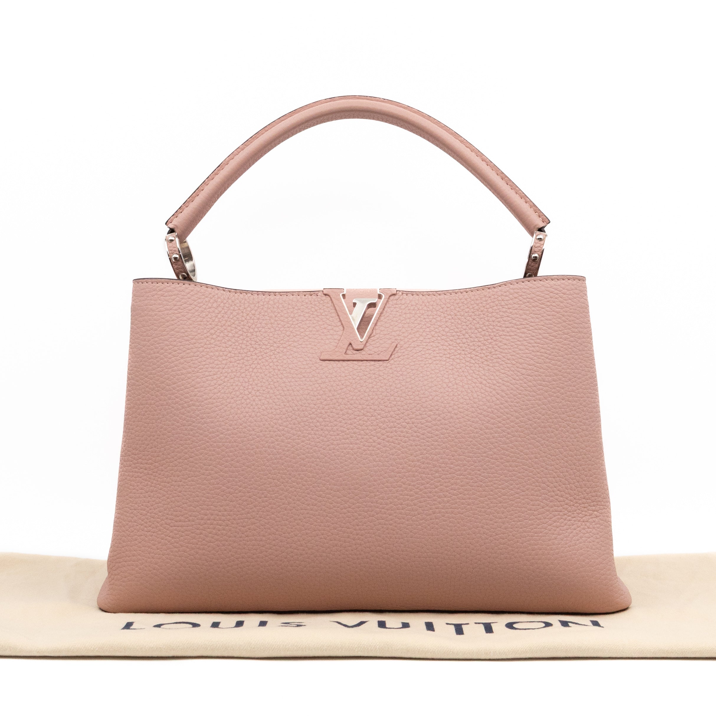 Capucines MM Rose Ballerine Taurillon Leather