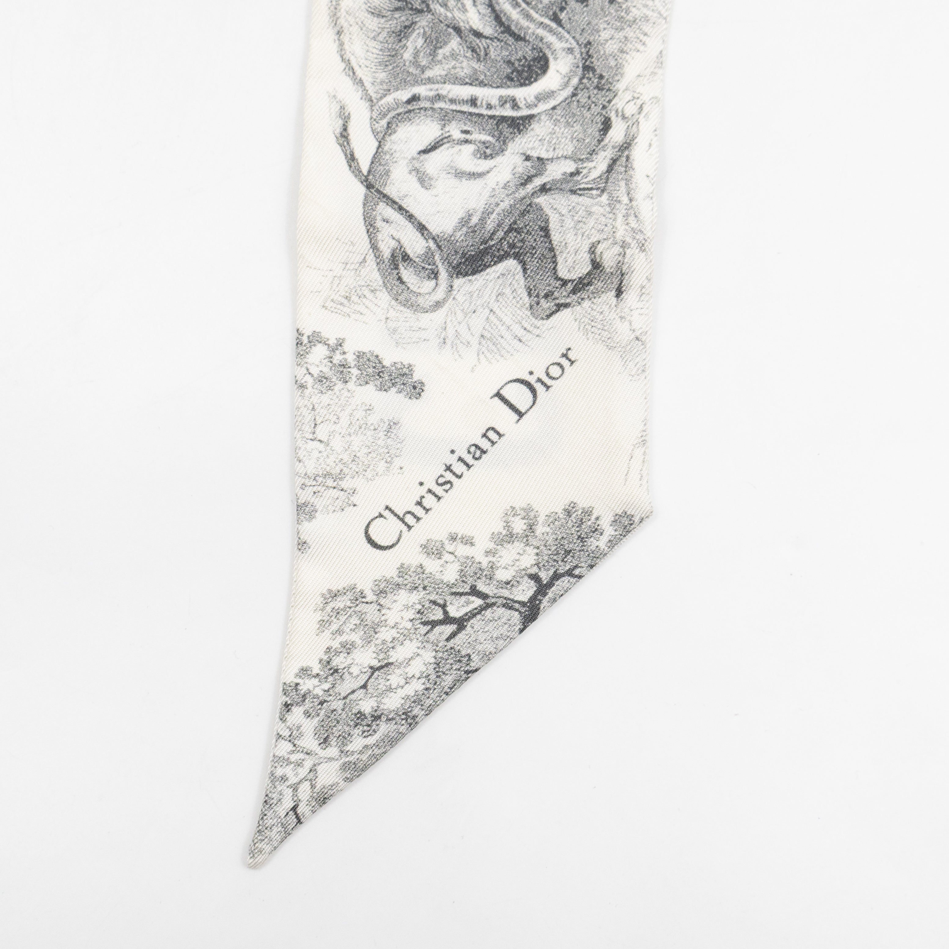 Toile de Jouy Sauvage Mitzah Scarf Silk Twill White & Black