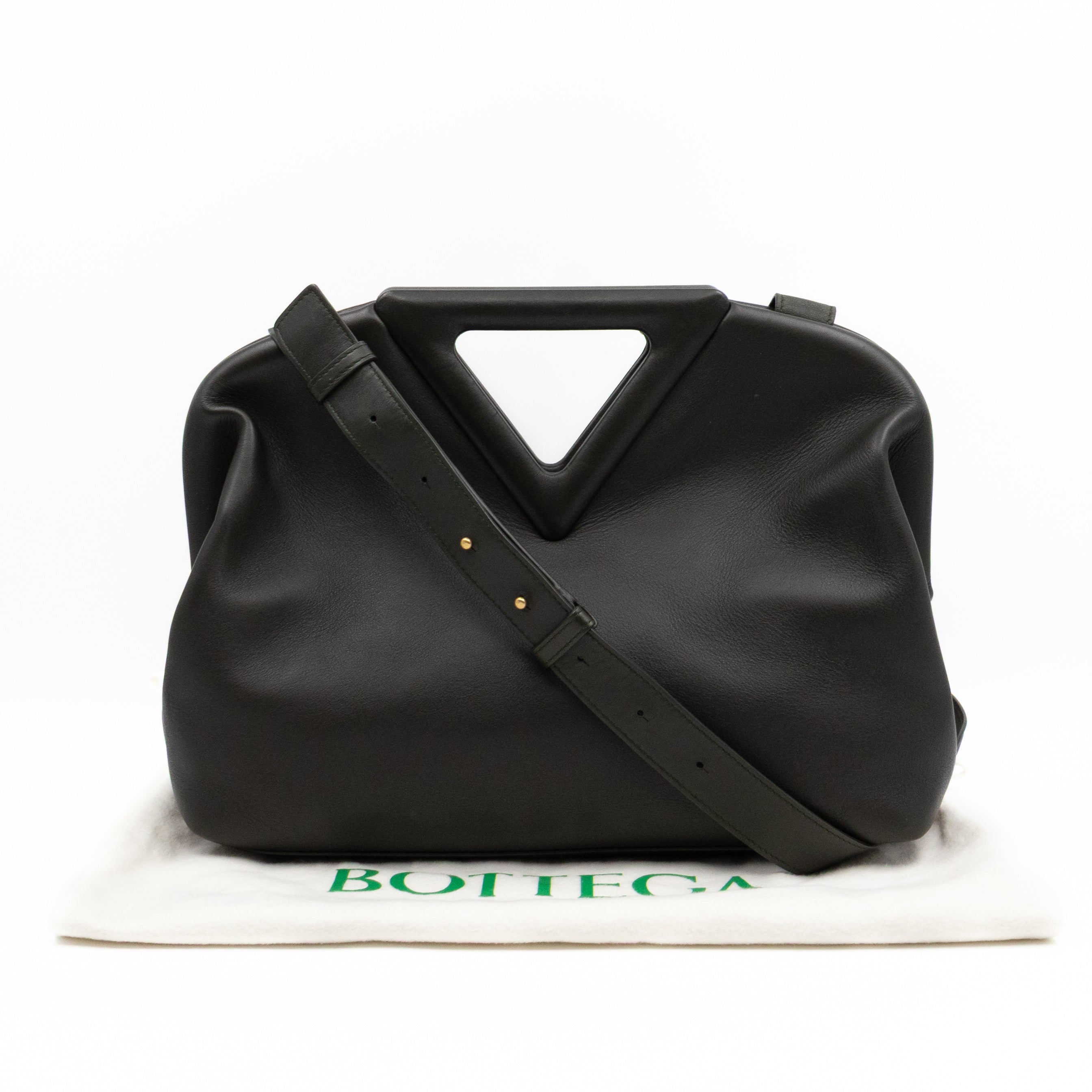 The Point Triangle Bag Medium Camping Oilve green Calfskin