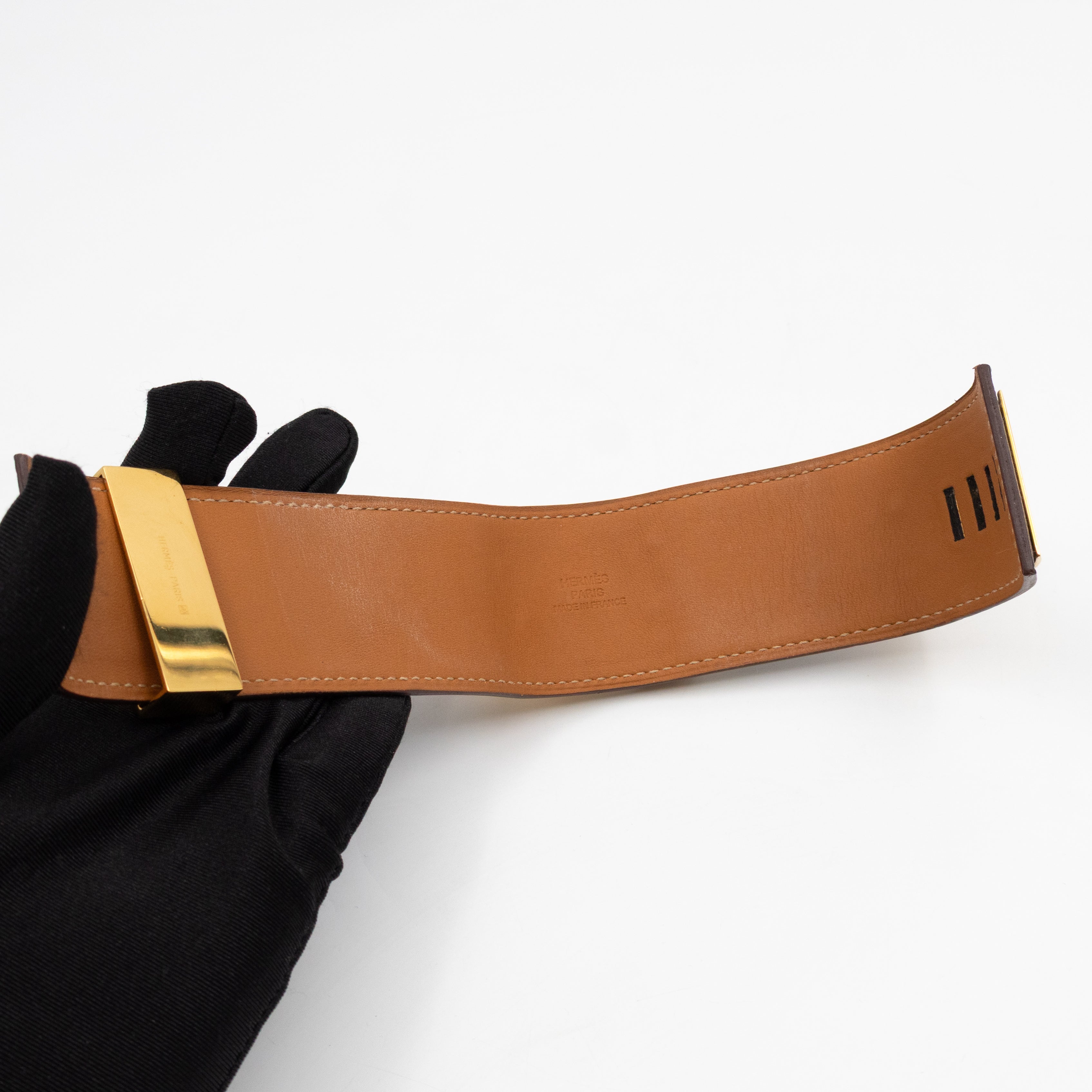 Collier de Chien Bracelet Gold & Grey Leather