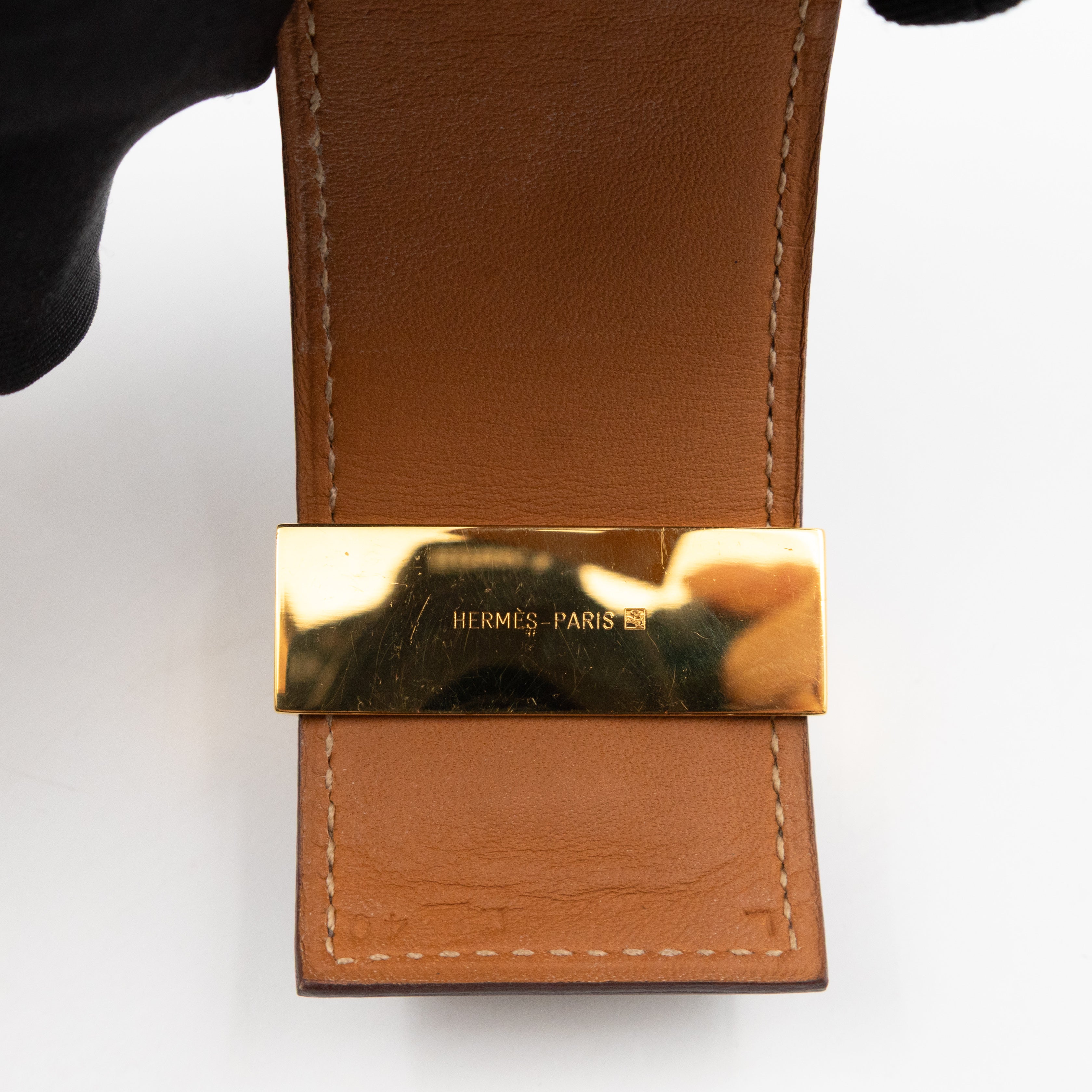 Collier de Chien Bracelet Gold & Grey Leather