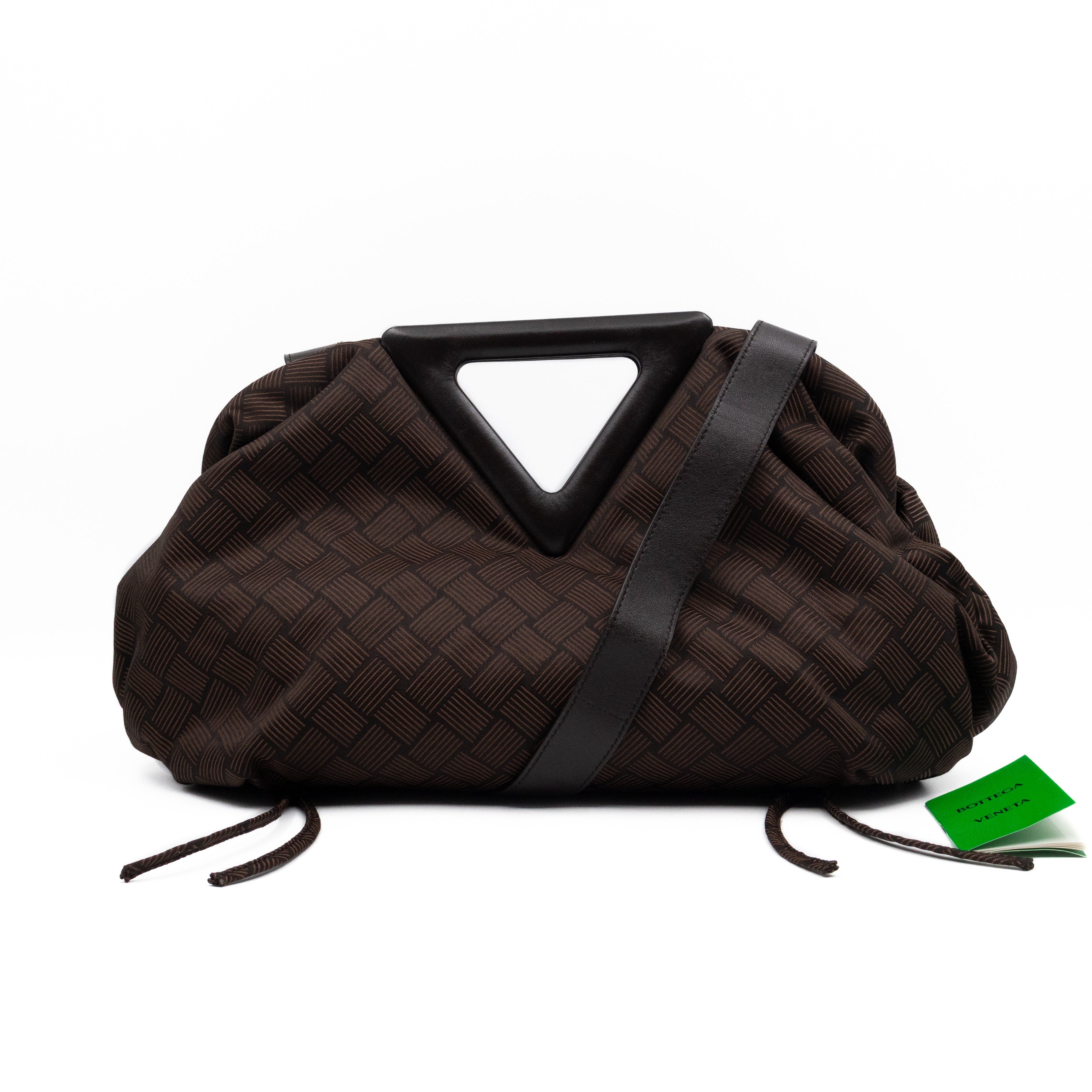 The Point Triangle Bag Medium Brown Intrecciato Jacquard