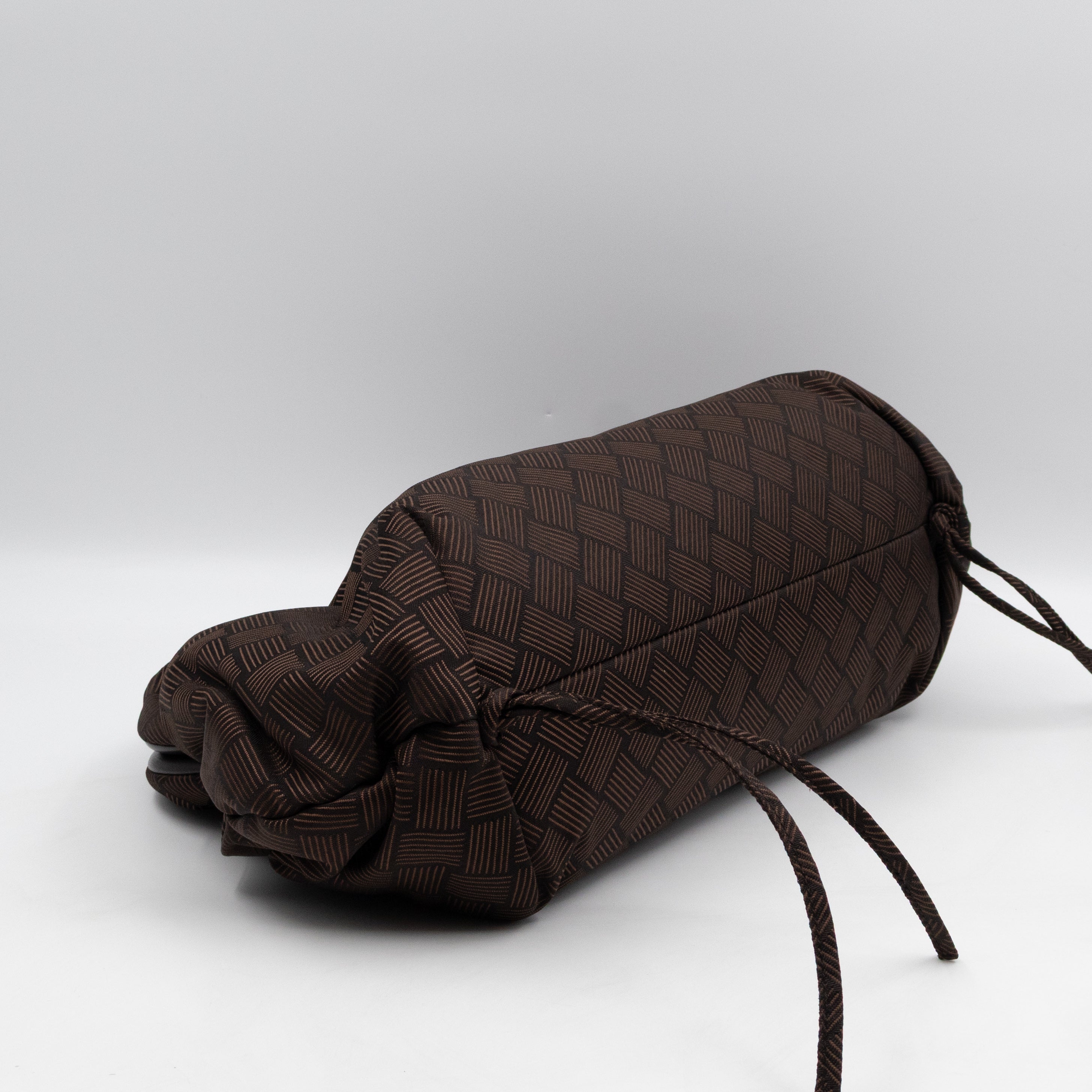 The Point Triangle Bag Medium Brown Intrecciato Jacquard