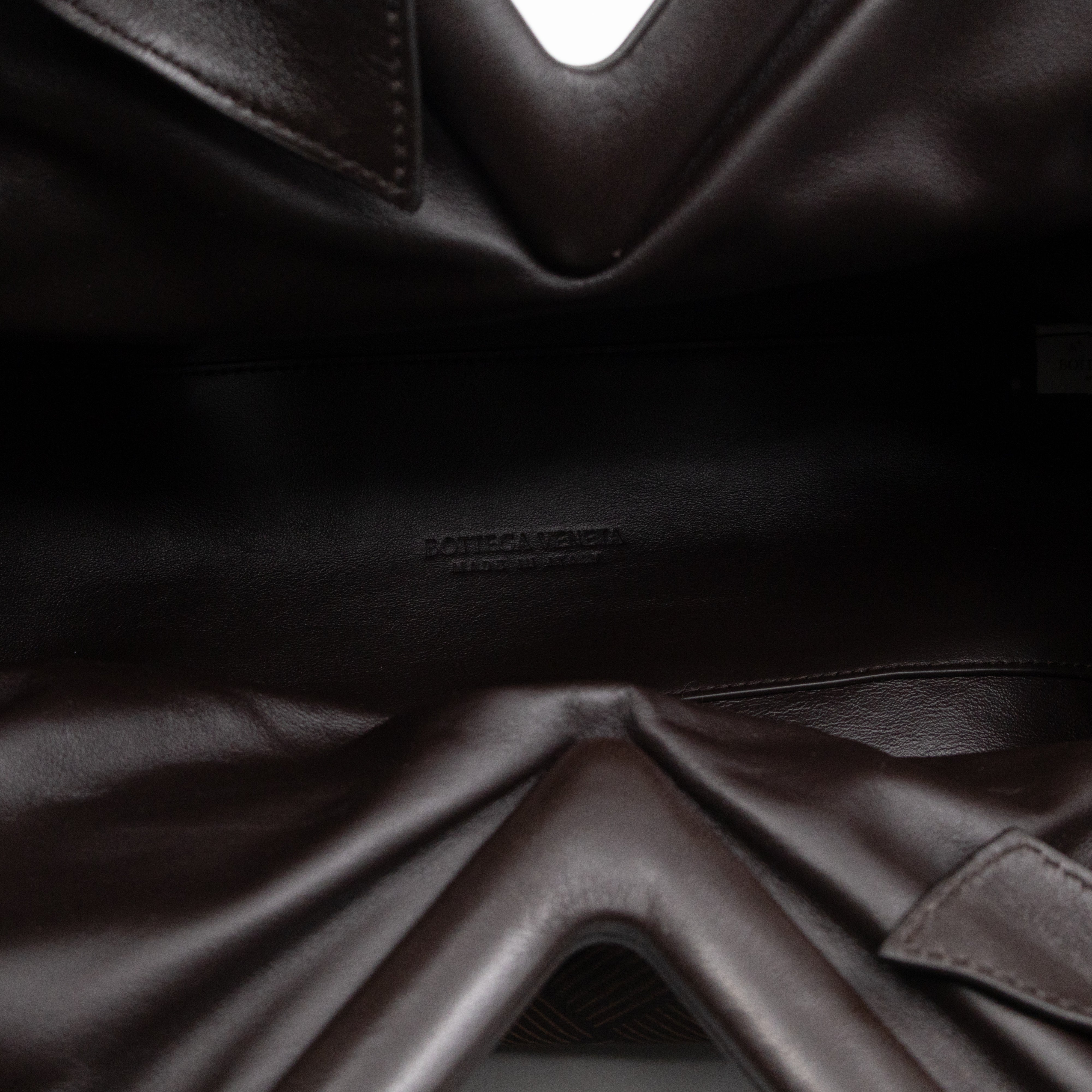 The Point Triangle Bag Medium Brown Intrecciato Jacquard