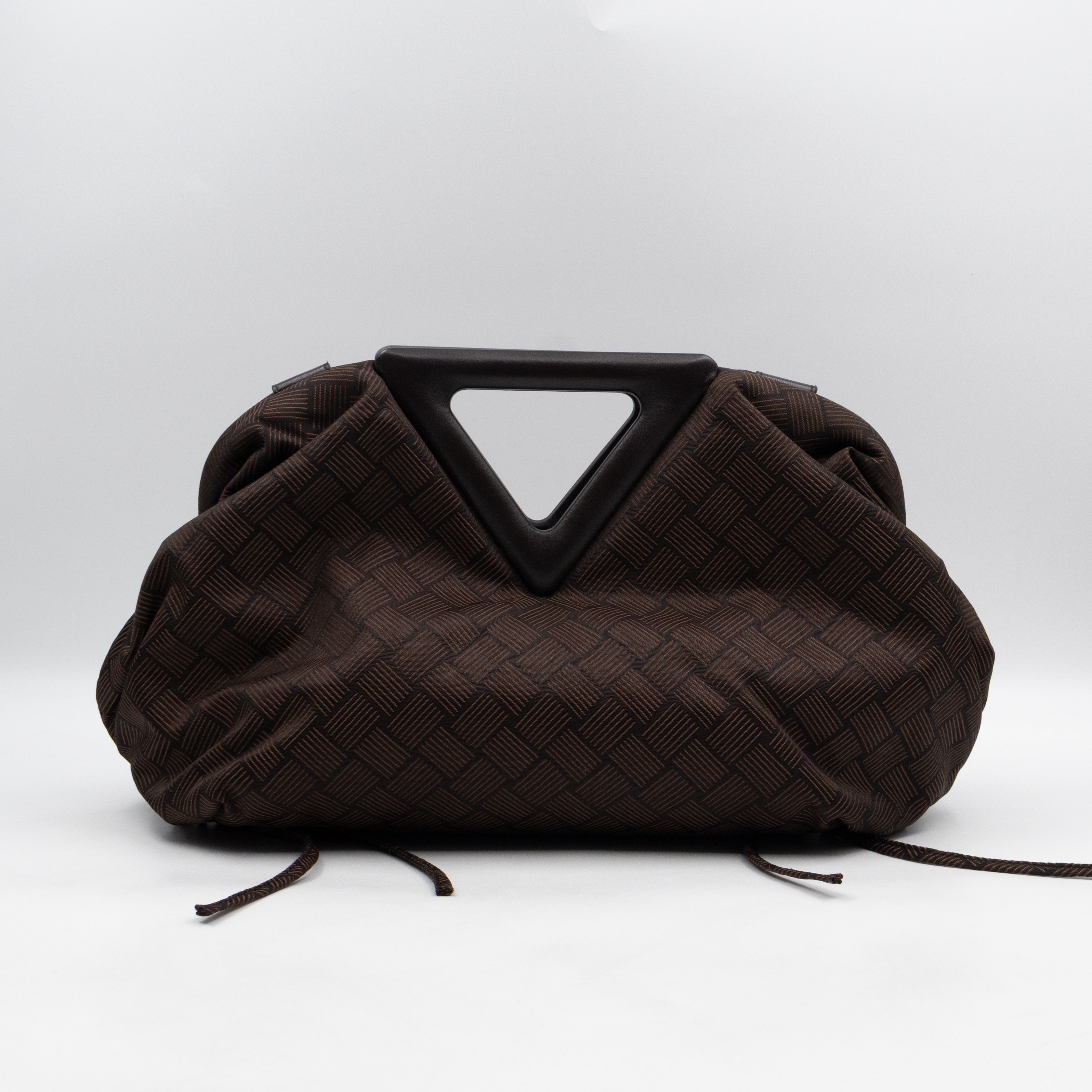 The Point Triangle Bag Medium Brown Intrecciato Jacquard