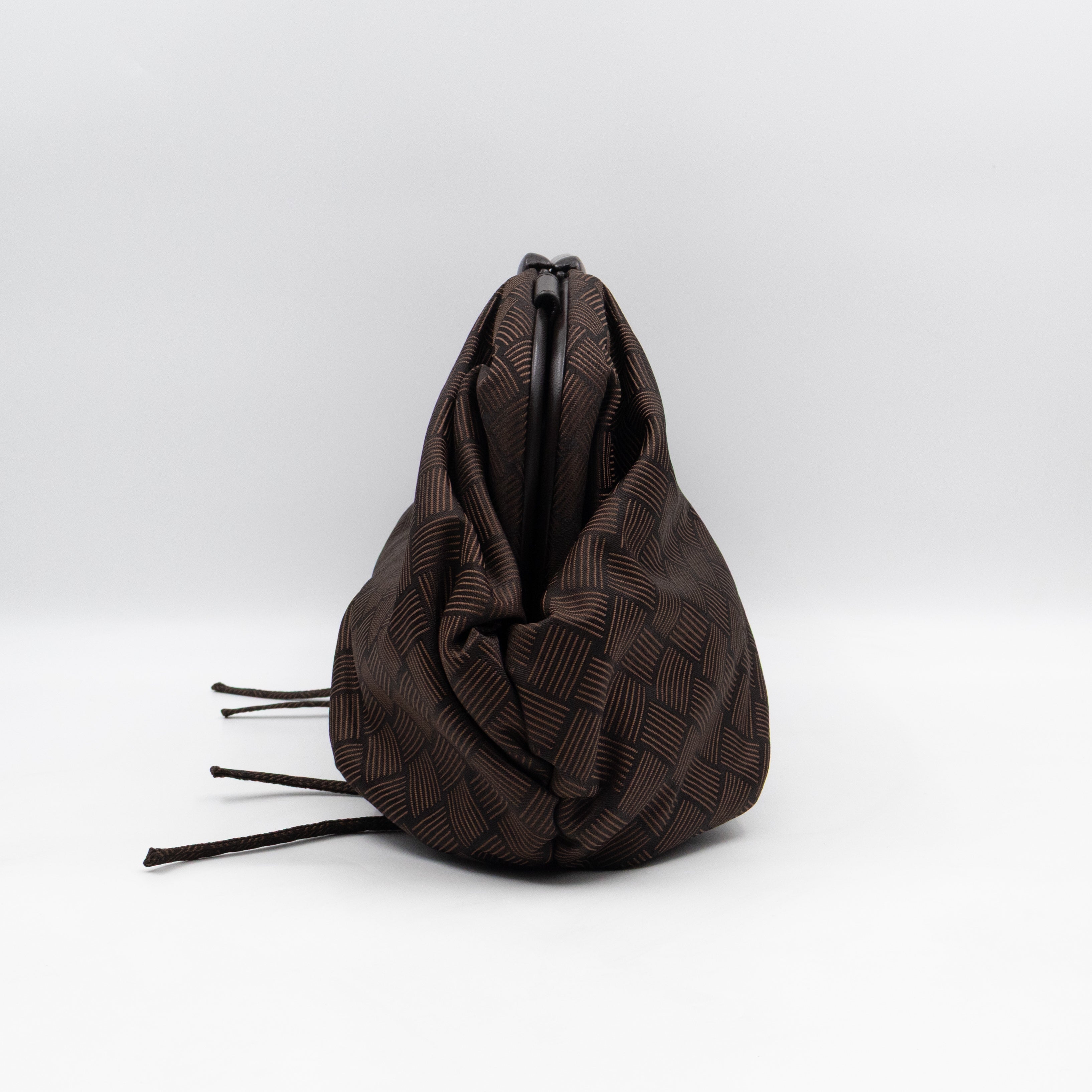 The Point Triangle Bag Medium Brown Intrecciato Jacquard