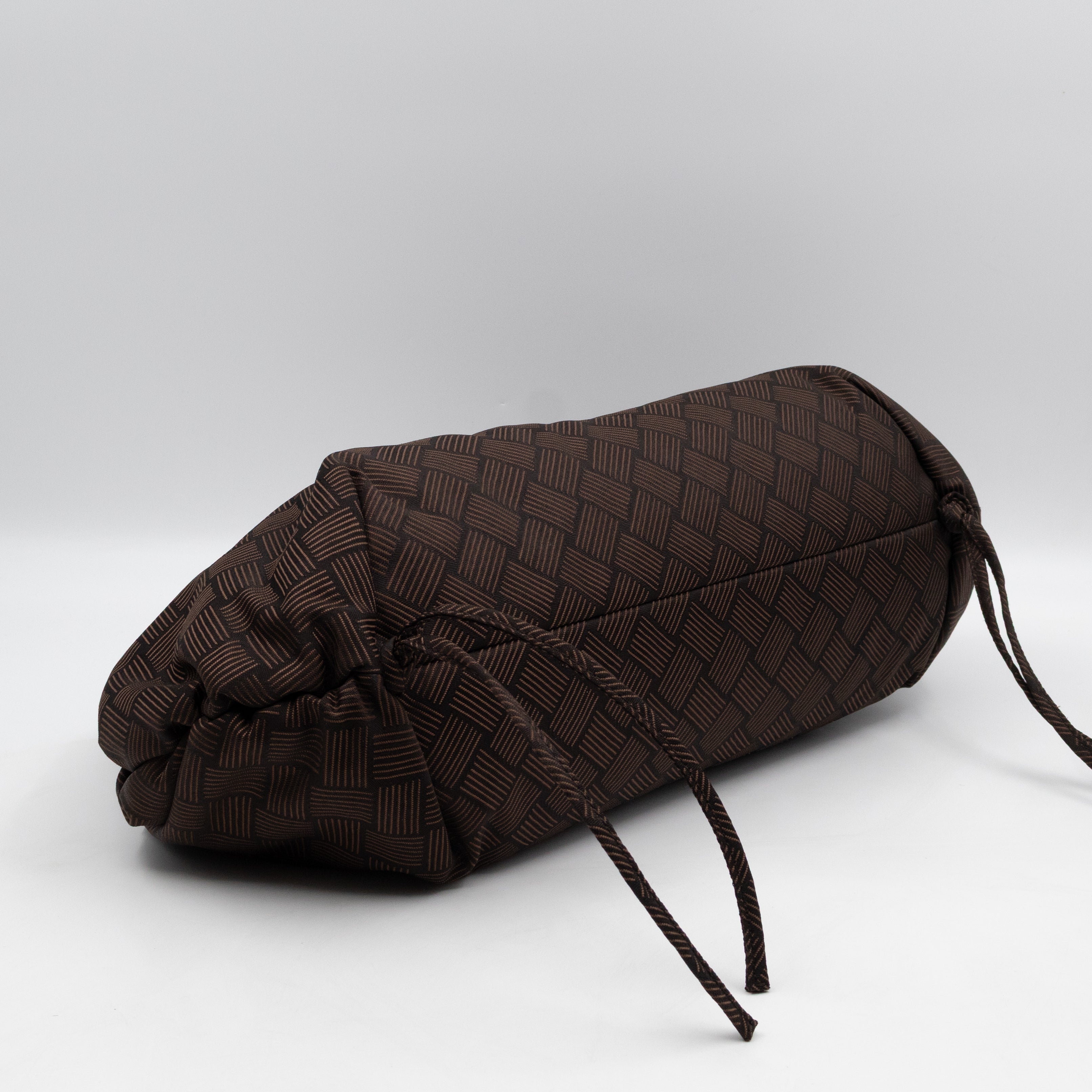 The Point Triangle Bag Medium Brown Intrecciato Jacquard