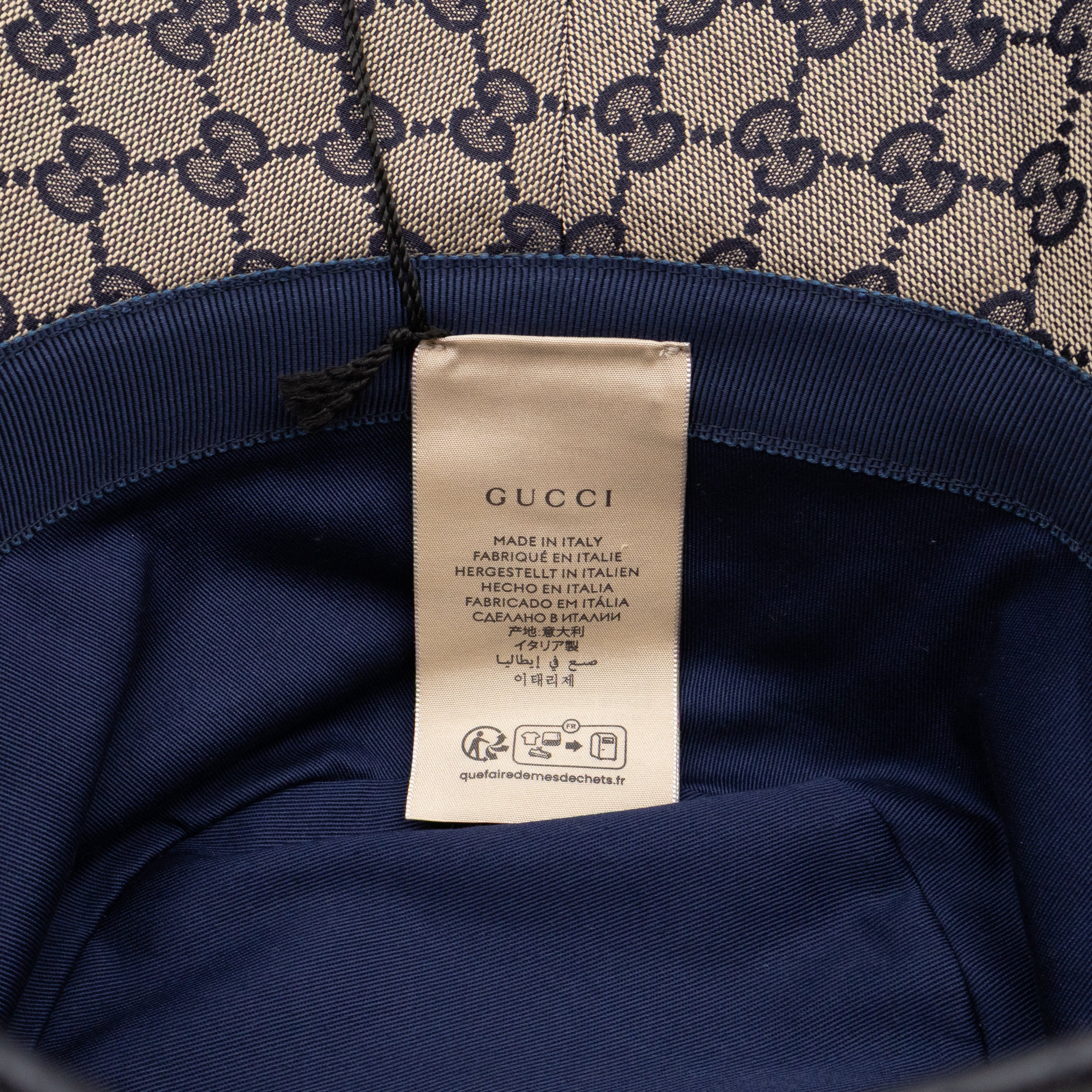 Bucket Hat GG Canvas Denim Blue