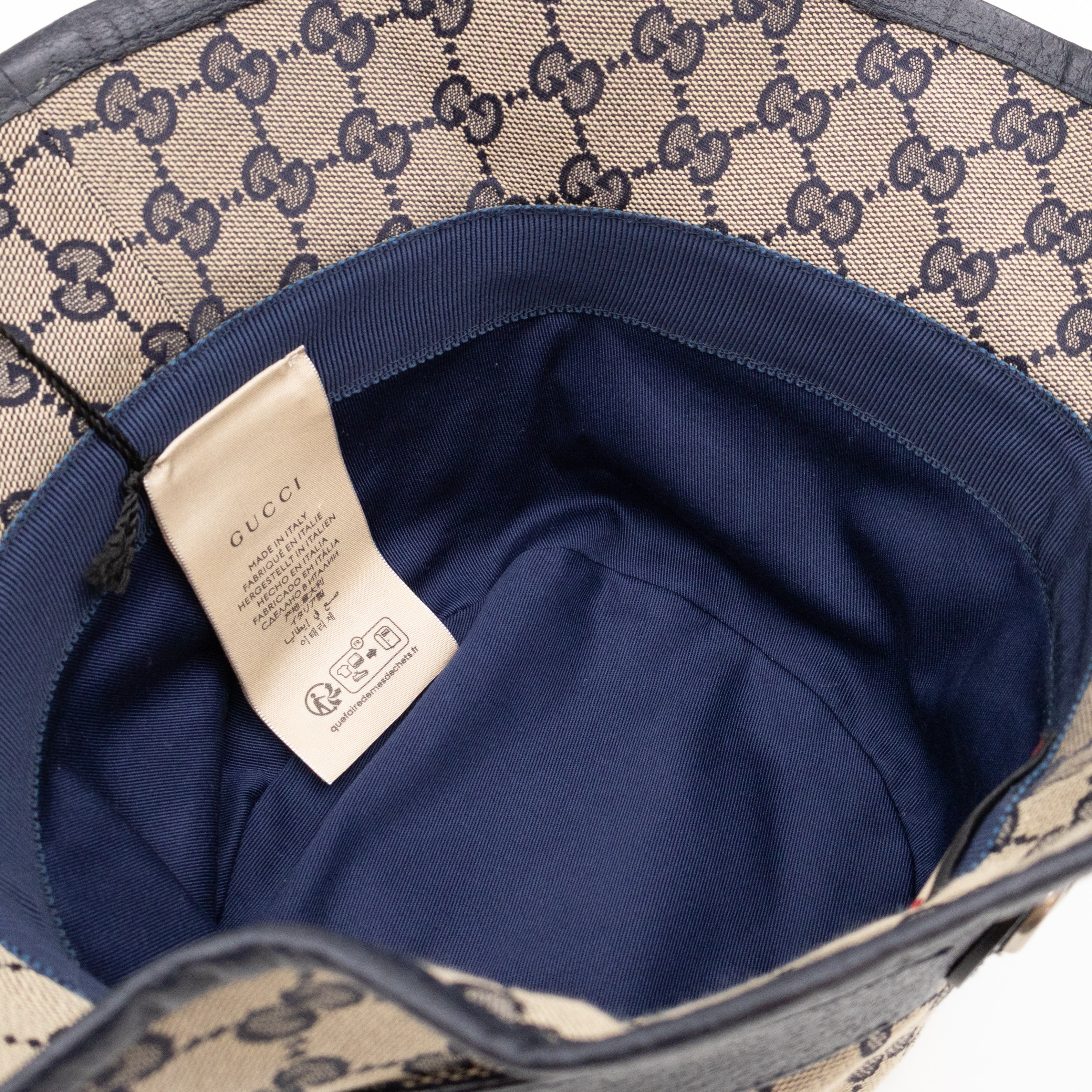 Bucket Hat GG Canvas Denim Blue