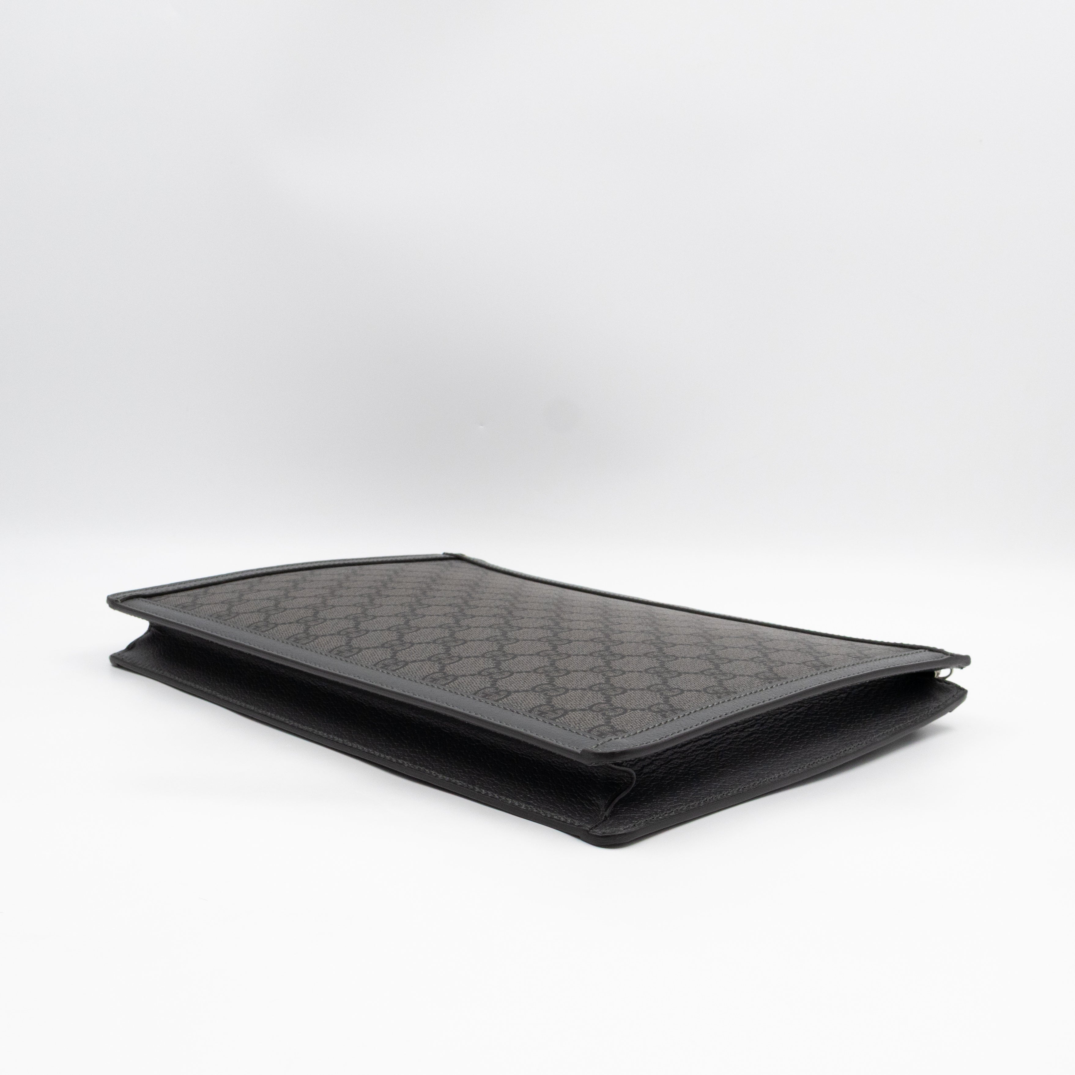 Ophidia GG Portfolio Clutch Grey GG Supreme