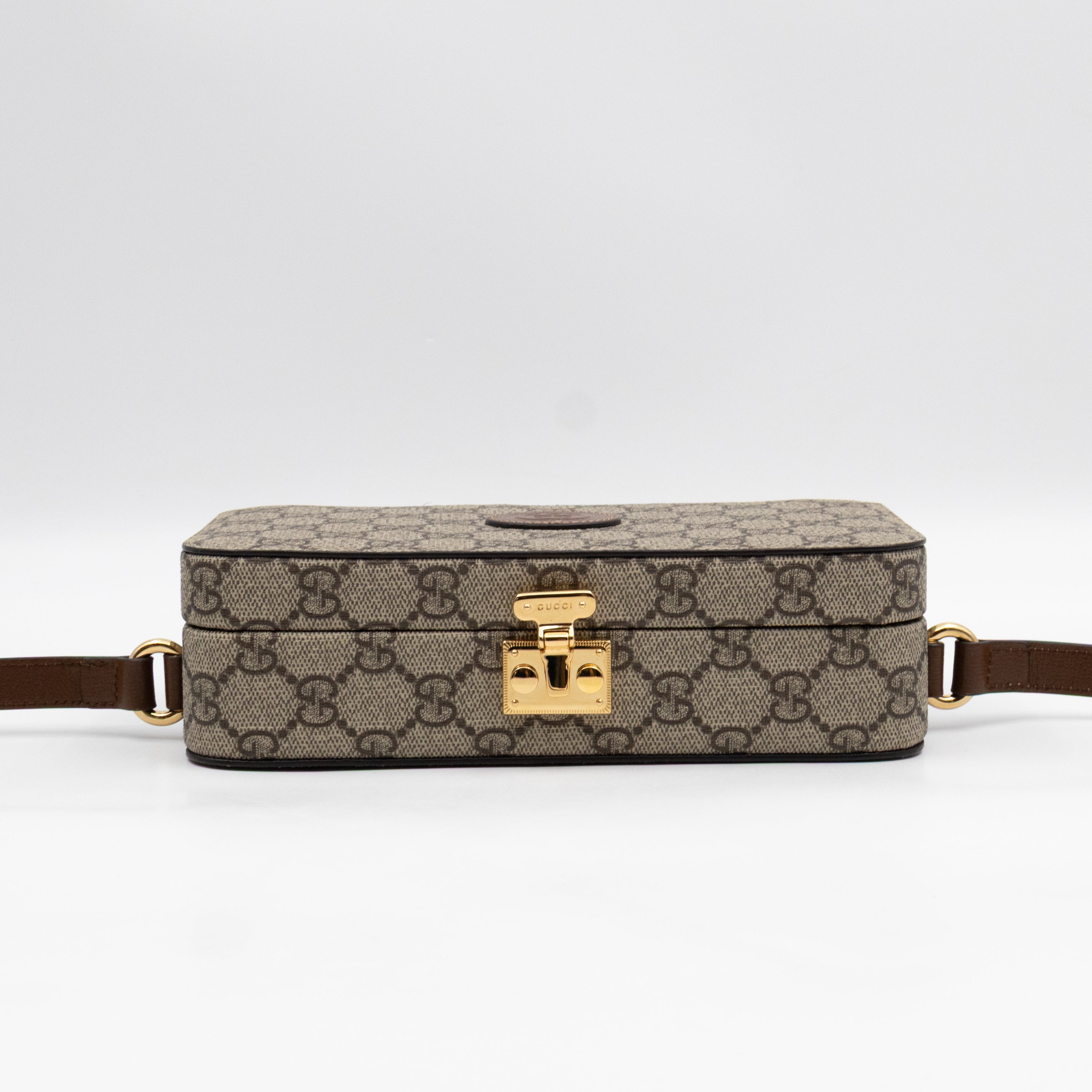 Mini Trunk Bag With Interlocking G GG Supreme Brown Leather